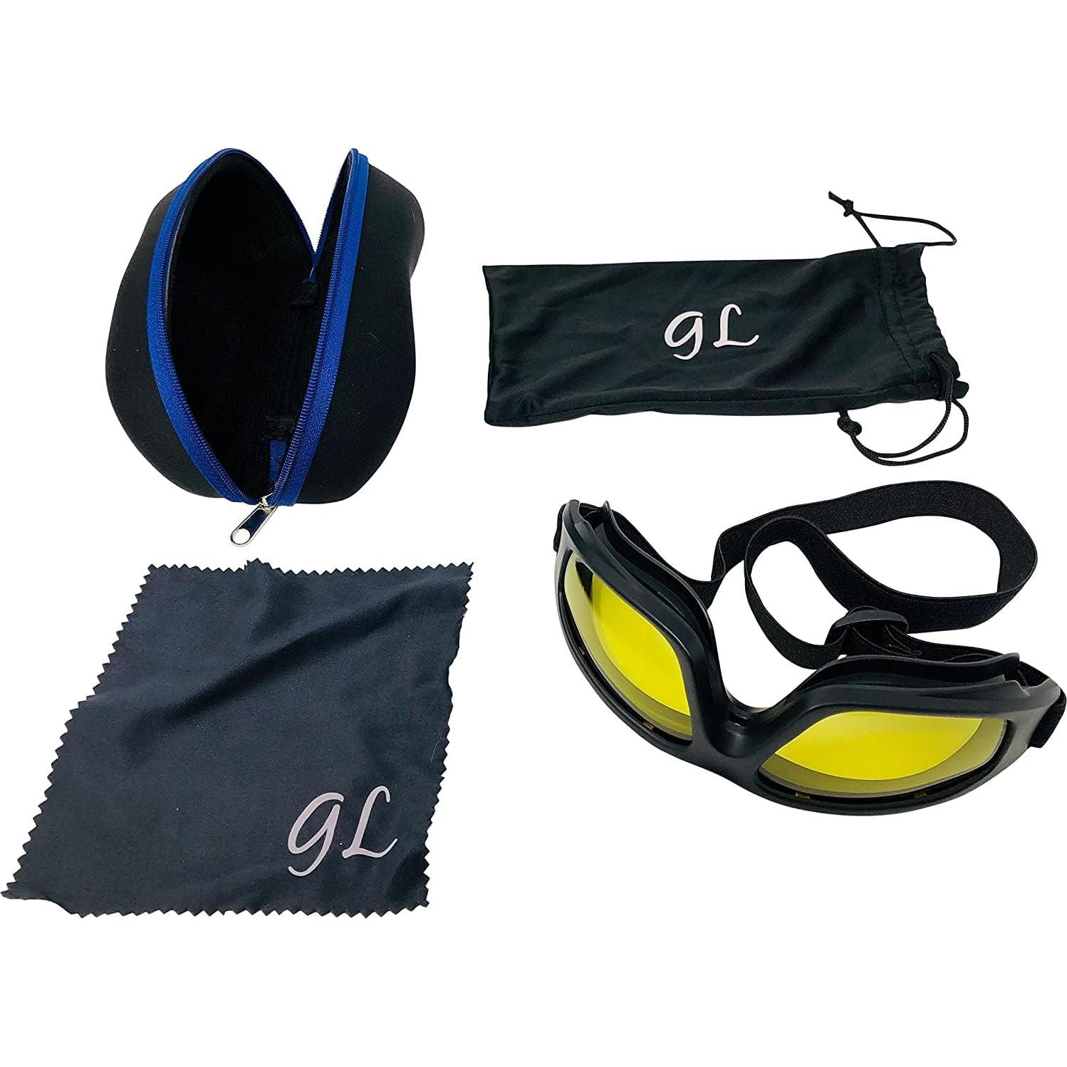 Gafas de Motocicleta Jiayuoptics Amarillas con Estuche