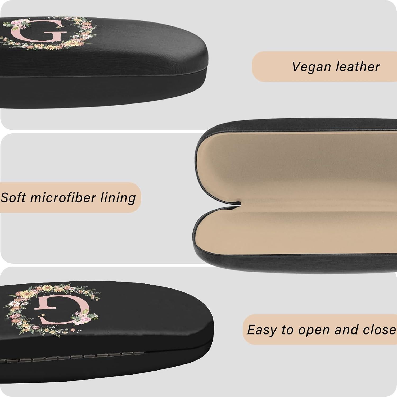 Estuche Duro para Gafas con Paño de Limpieza Letra G