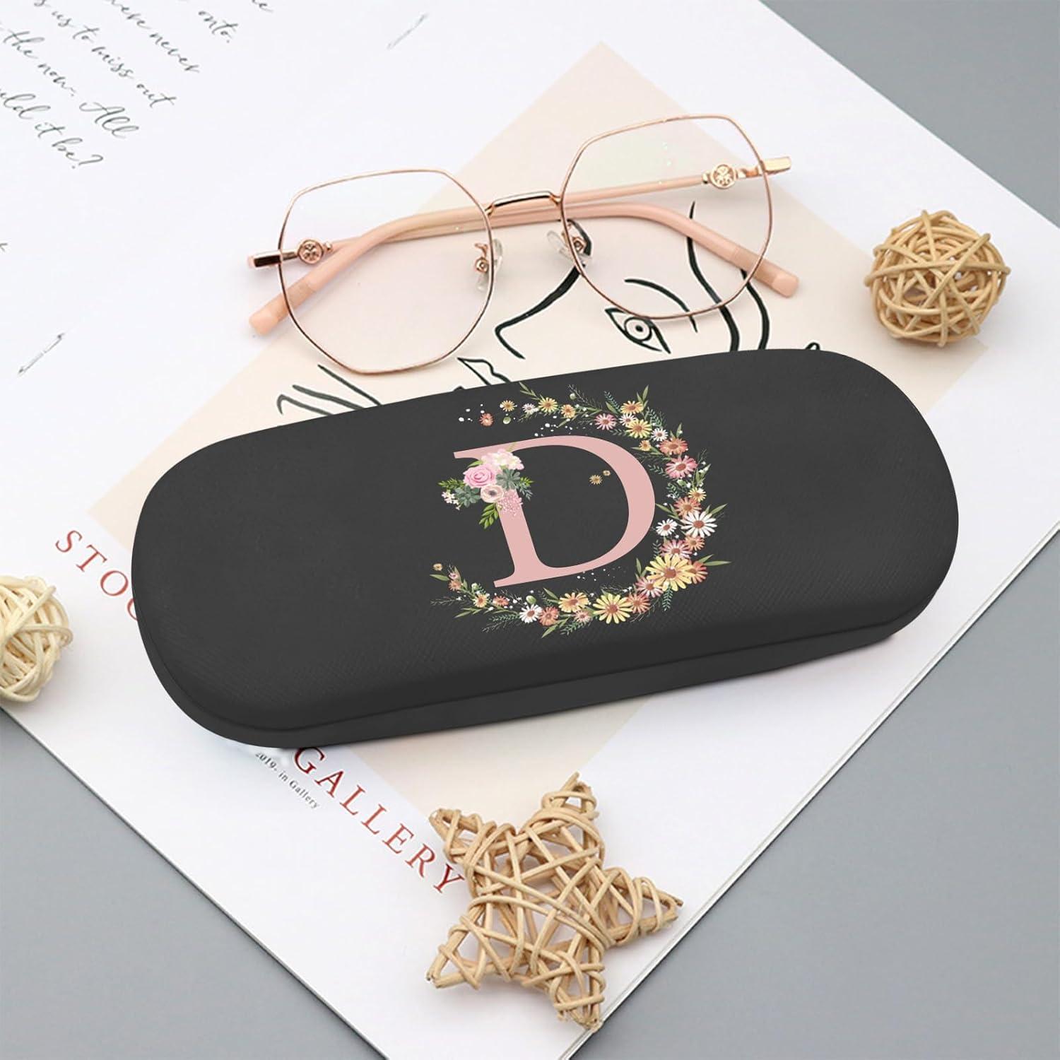 Estuche Duro para Gafas con Letra Inicial - Cuero PU