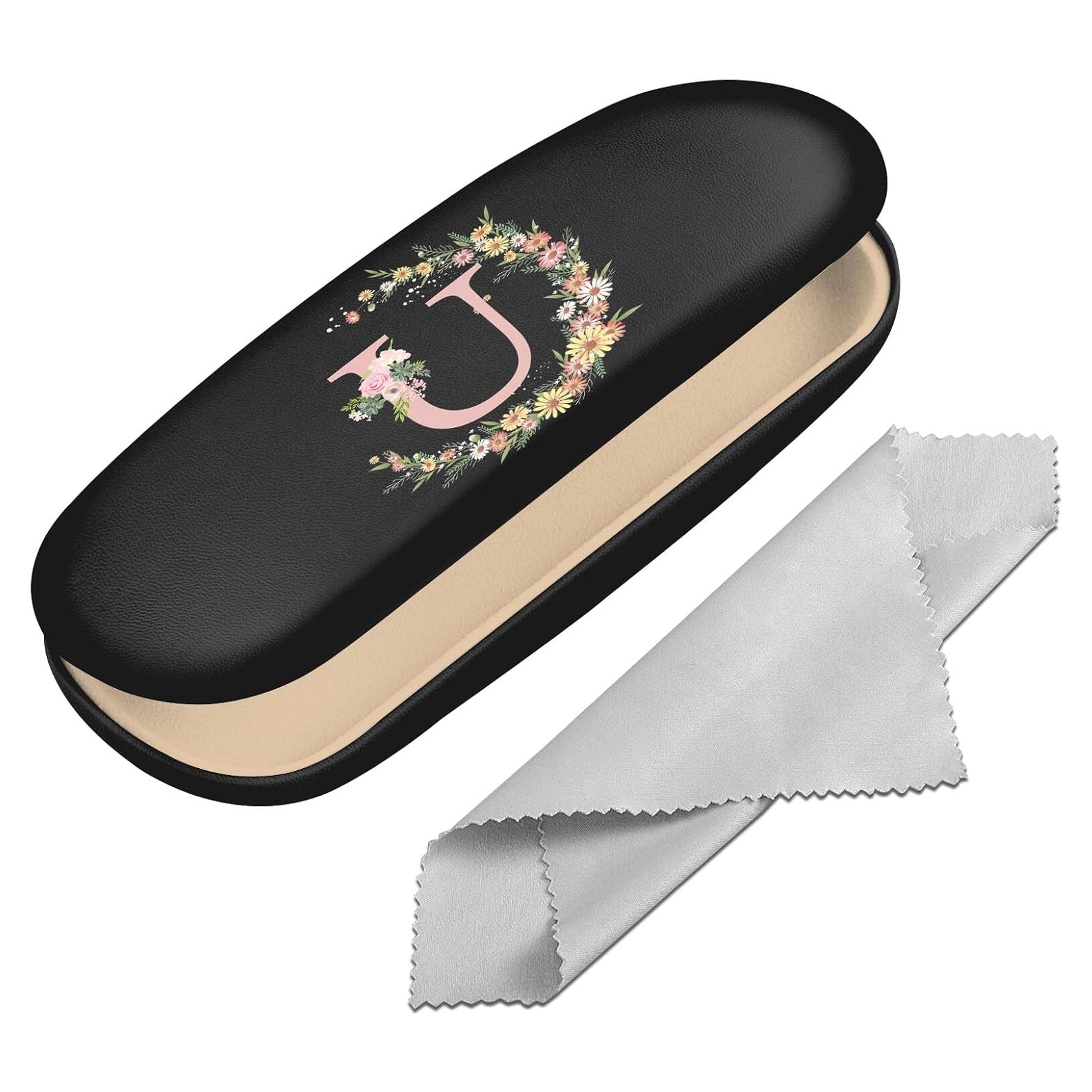 Estuche Duro para Gafas PU con Paño de Limpieza Letra-U