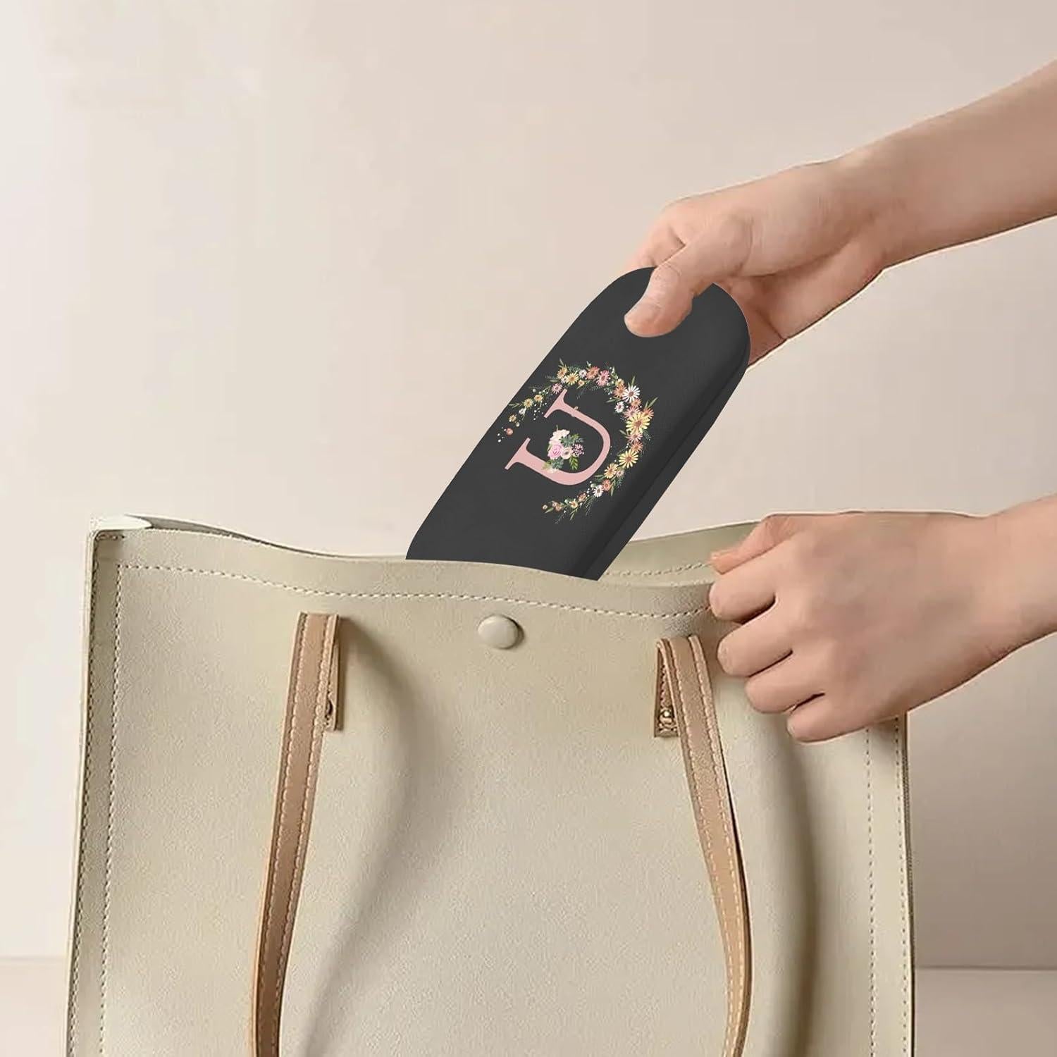 Estuche Duro para Gafas PU con Paño de Limpieza Letra-U