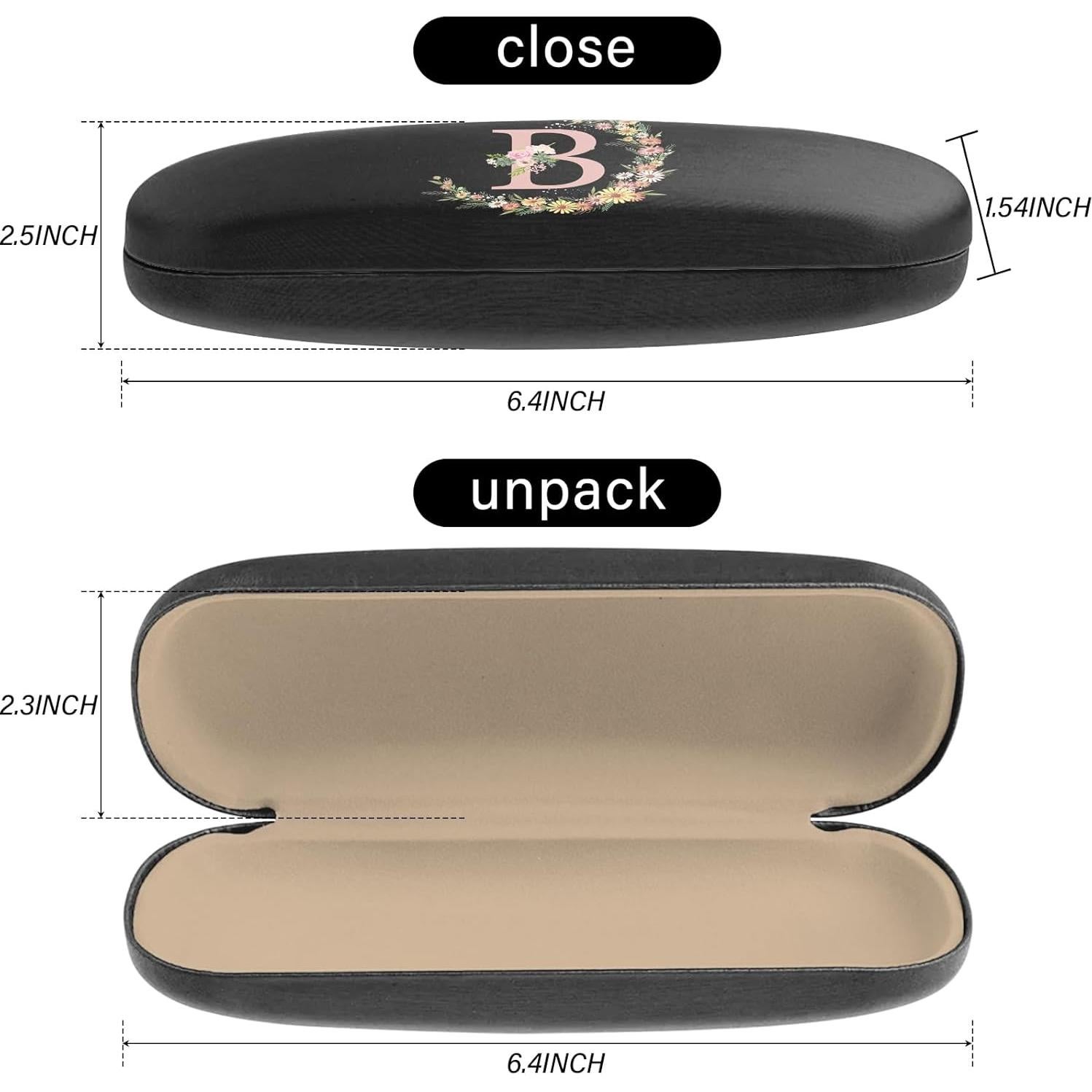 Estuche Duro para Gafas PU con Paño de Limpieza Letra-B