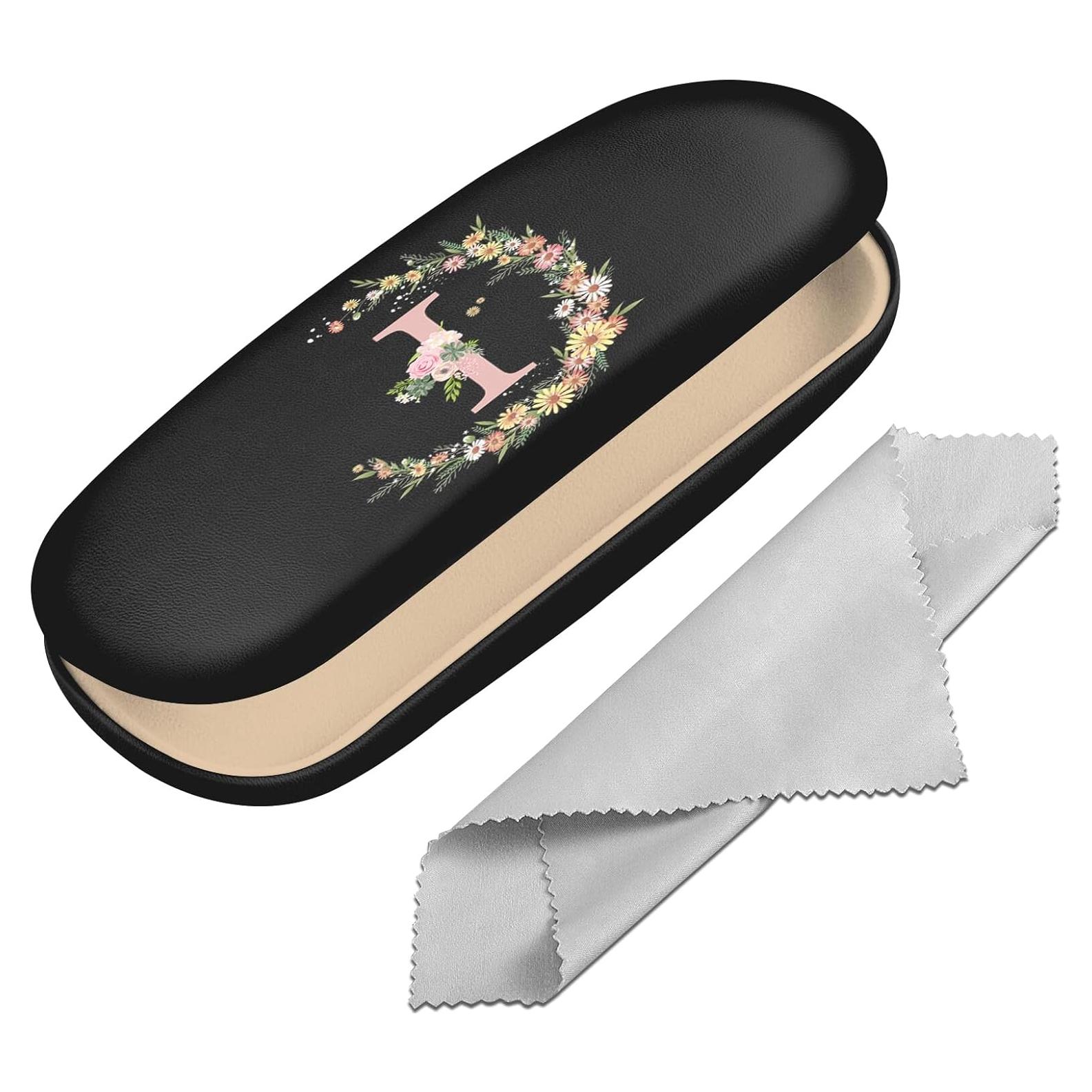 Estuche Duro para Gafas PU con Paño de Limpieza Letra-i