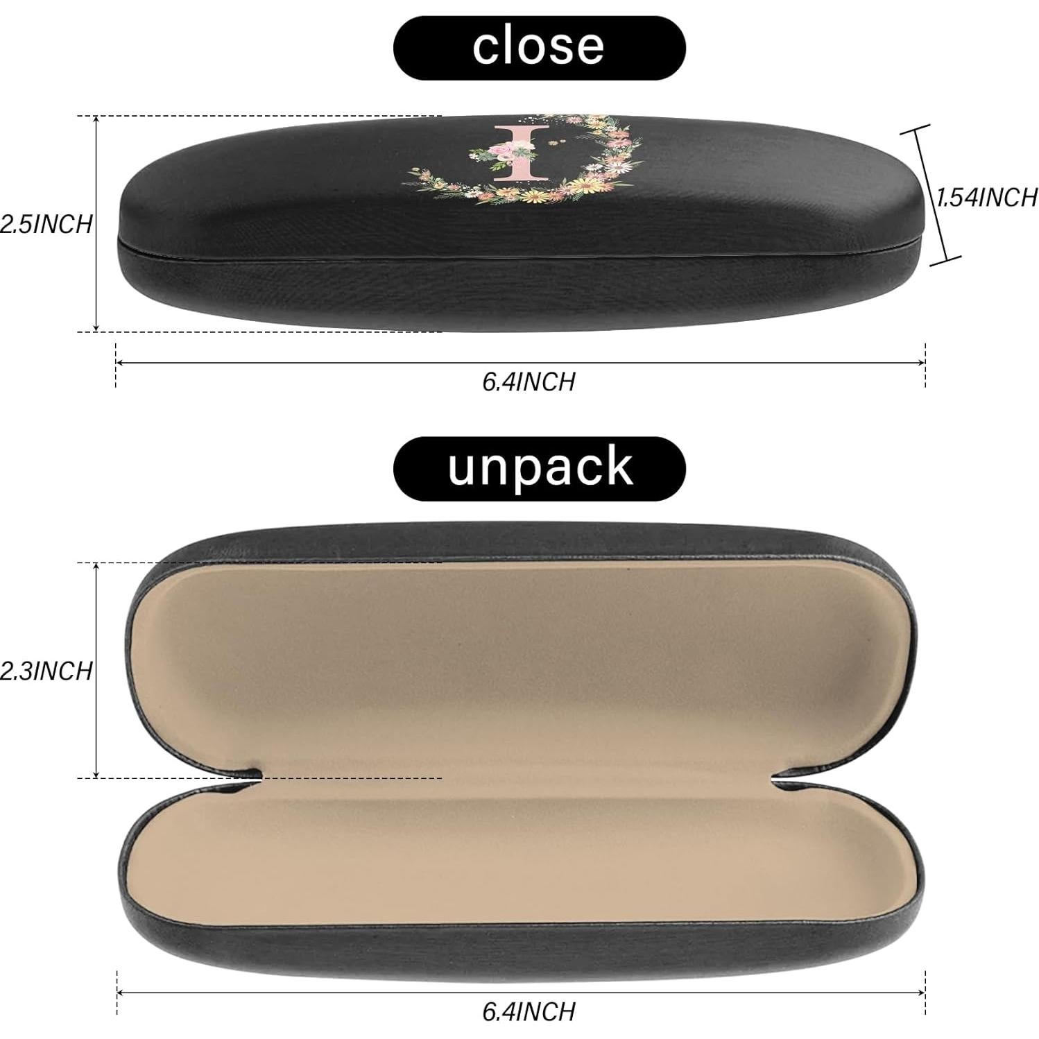 Estuche Duro para Gafas PU con Paño de Limpieza Letra-i