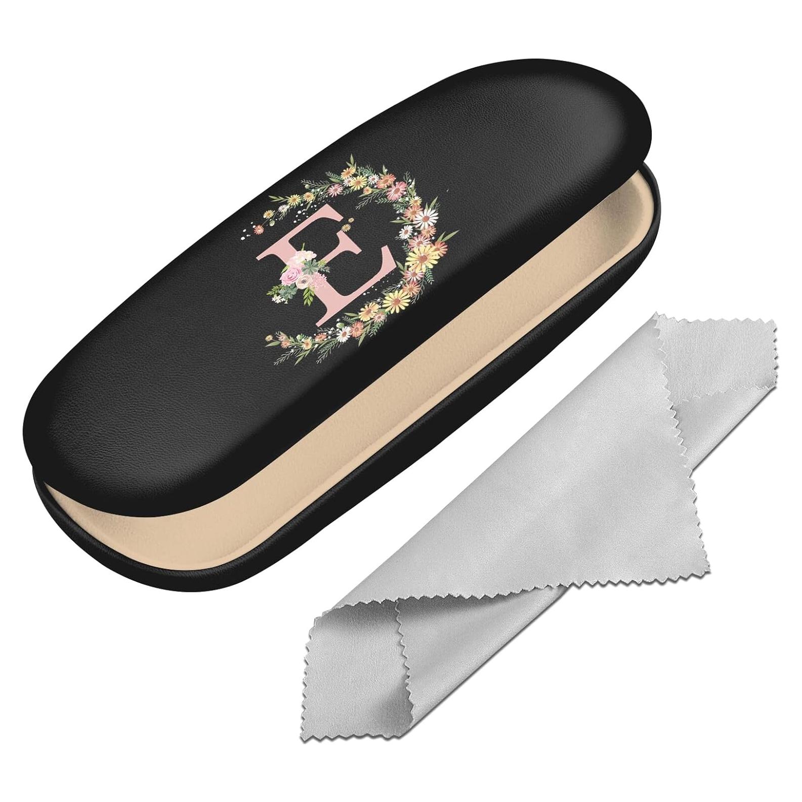 Estuche Duro para Gafas Cuero PU con Paño de Limpieza