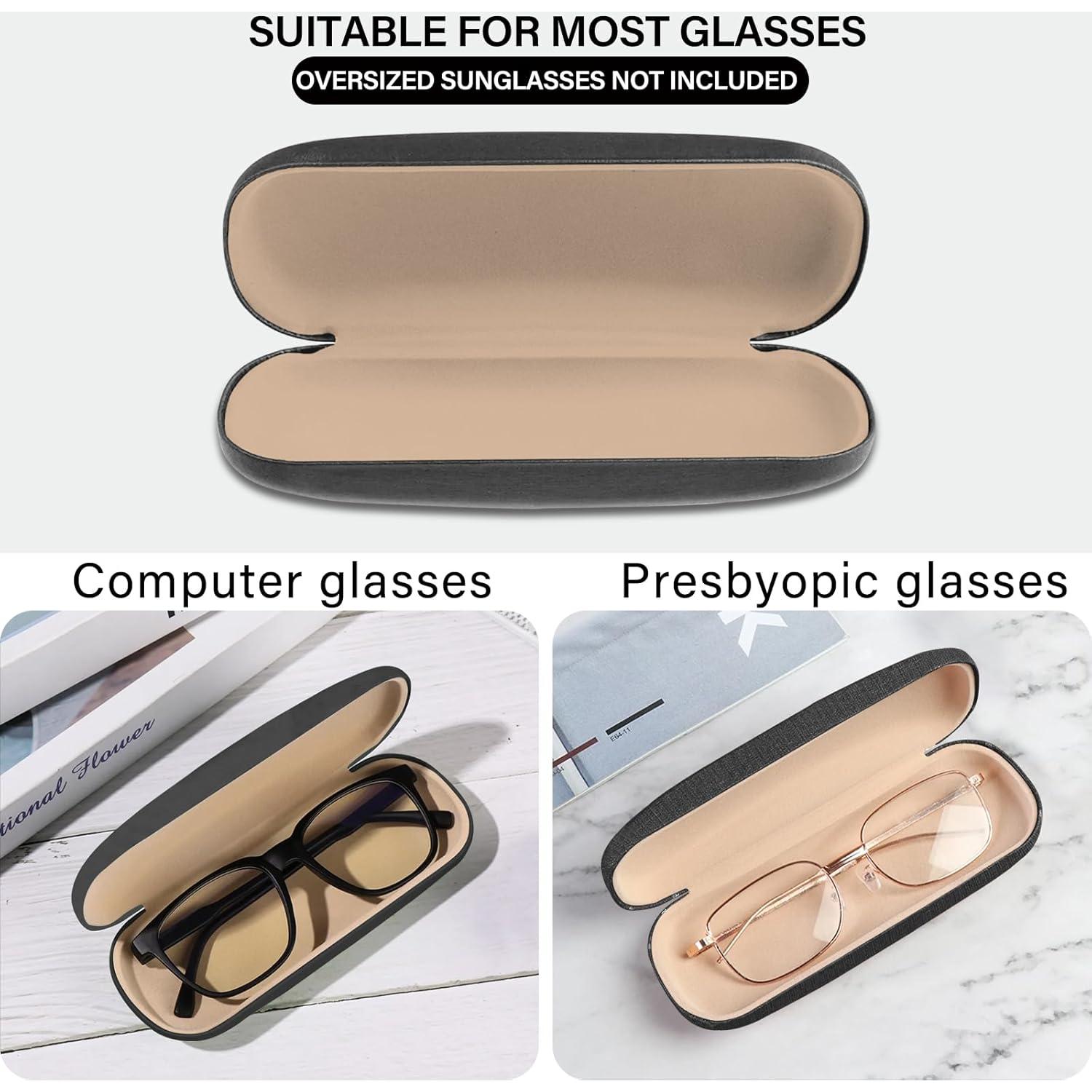 Estuche Duro para Gafas PU con Paño de Limpieza Letra-P