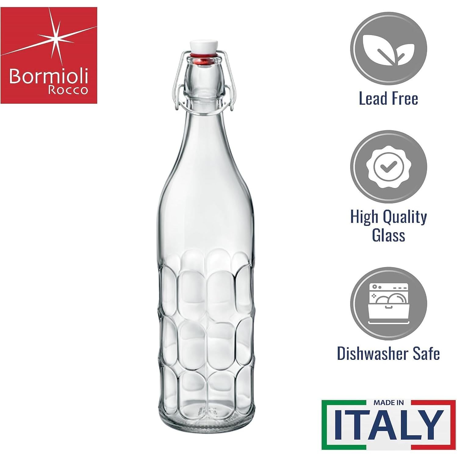 Juego de 2 Botellas de Vidrio Bormioli Rocco Moresca 1000 ml