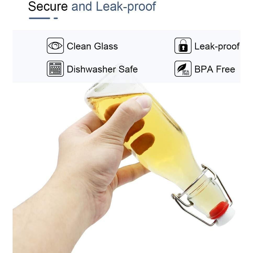 Botellas de vidrio ZEBEIYU 240 ml con tapa de balancín - Set de 9