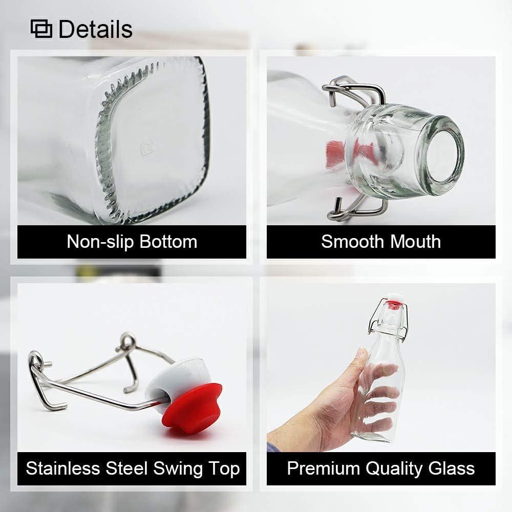 Botellas de vidrio ZEBEIYU 240 ml con tapa de balancín - Set de 9