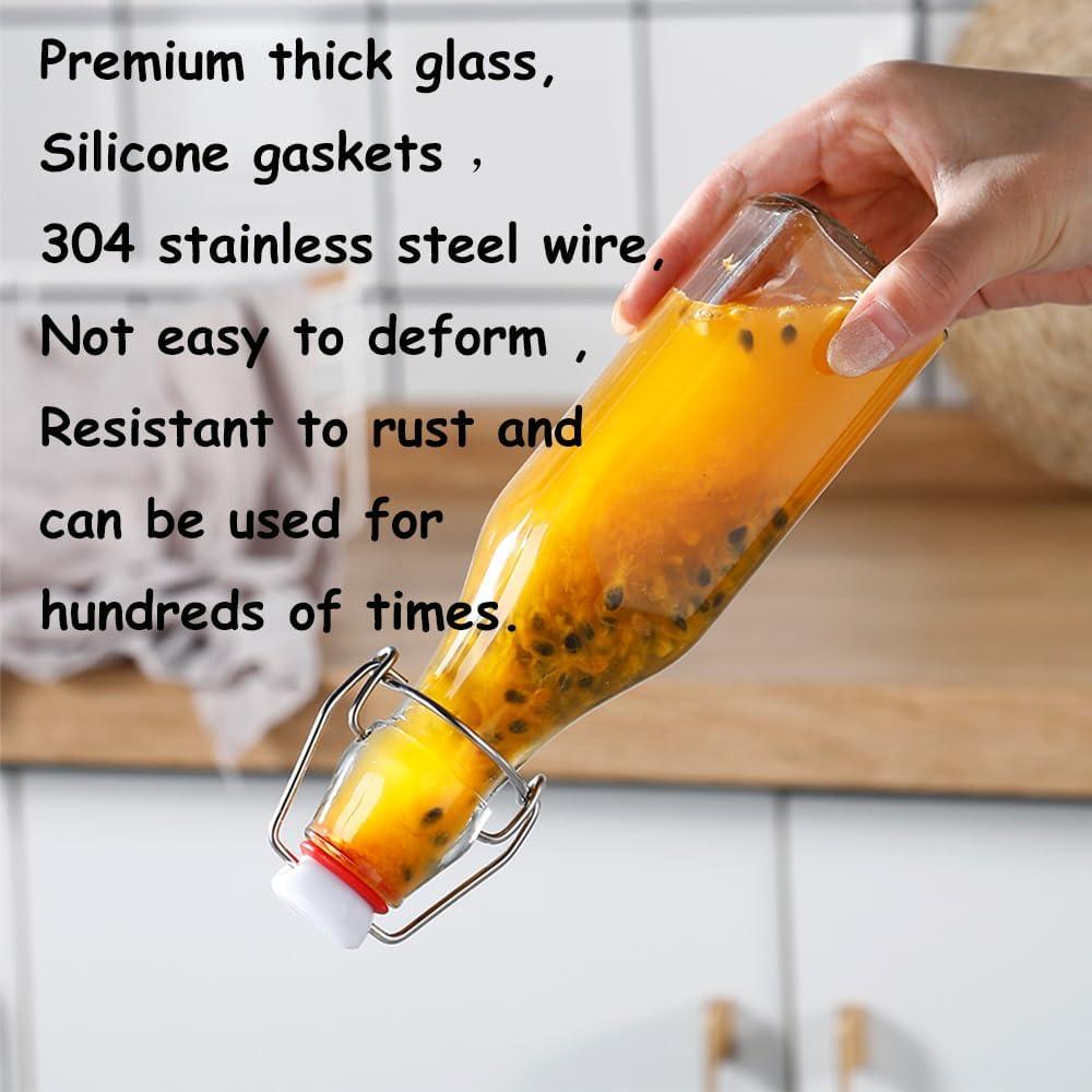 Botellas de vidrio ZEBEIYU 240 ml con tapa de balancín - Set de 9