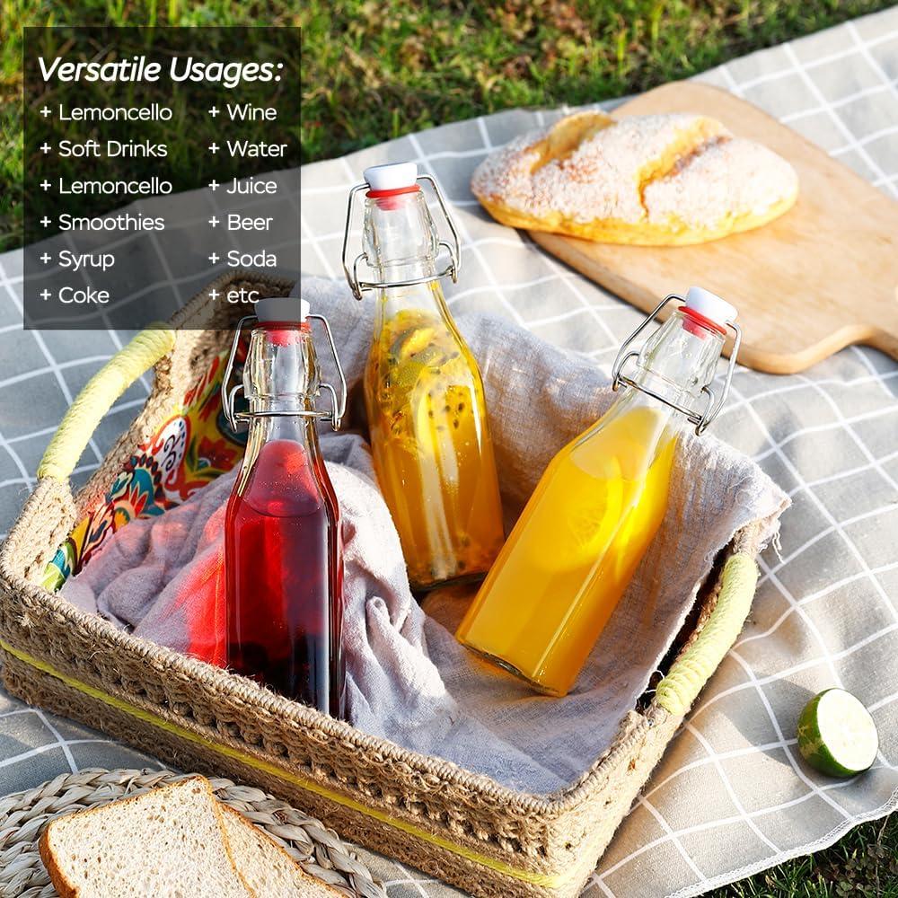 Botellas de vidrio ZEBEIYU 240 ml con tapa de balancín - Set de 9