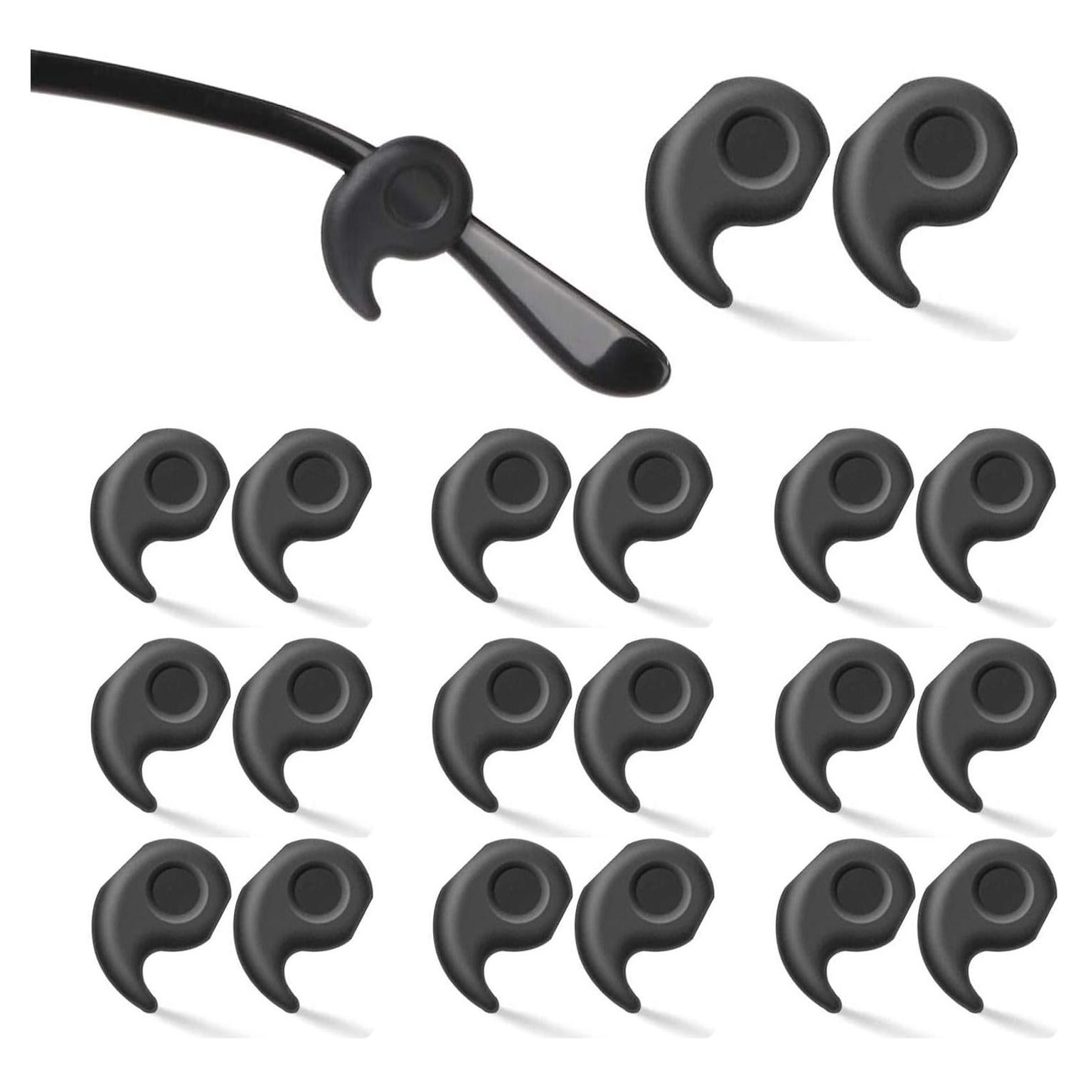 Ganchos antideslizantes para gafas 10 pares - Negro