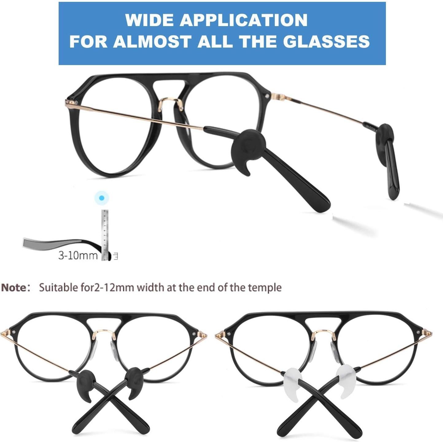 Ganchos antideslizantes para gafas 10 pares - Negro