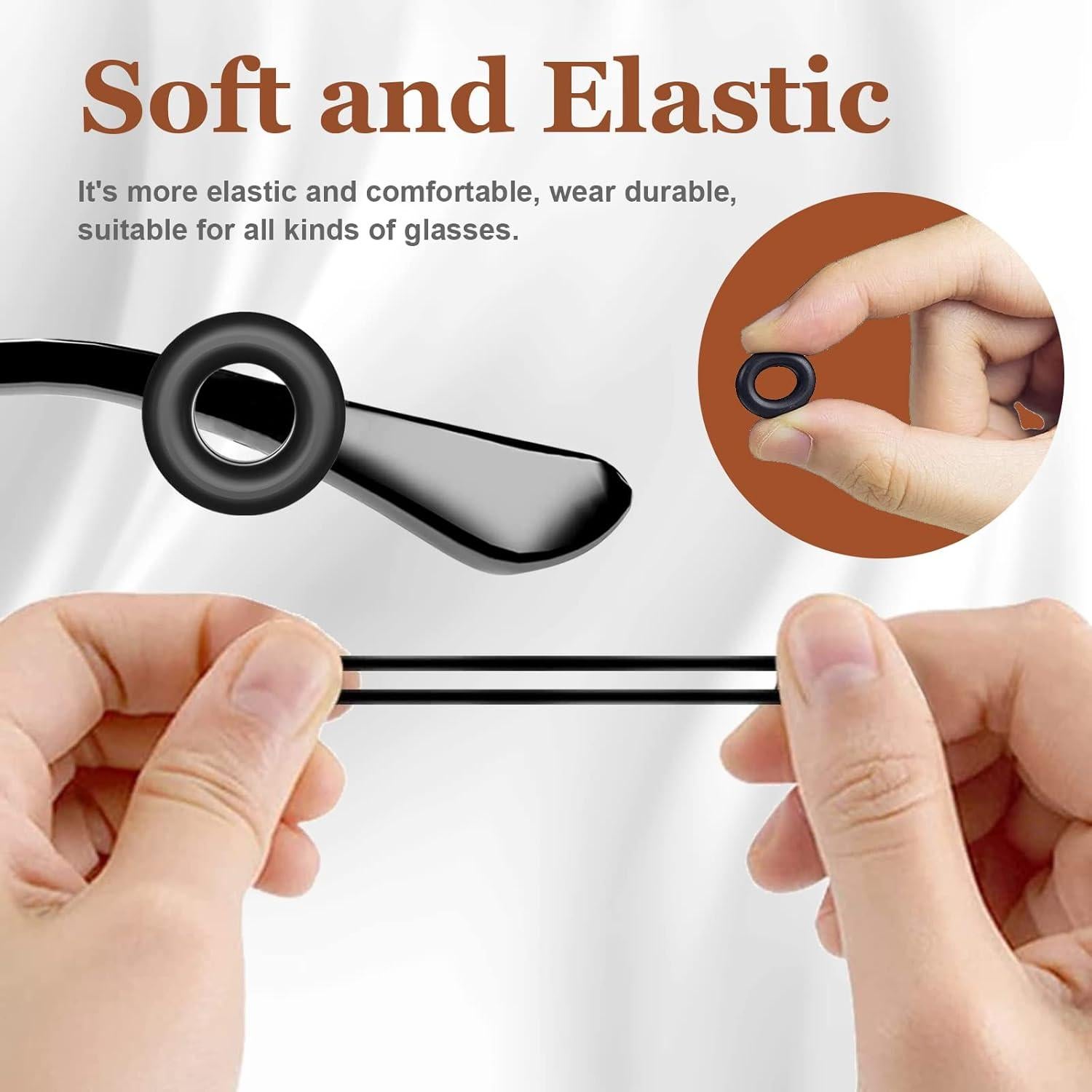 14 Pares de Sujetadores Antideslizantes para Gafas - Negro