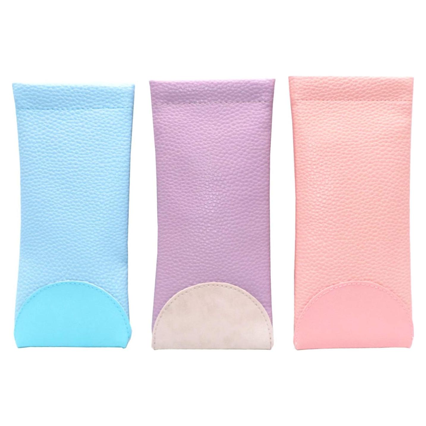 Pack de 3 Fundas de Gafas PU con Cierre Superior