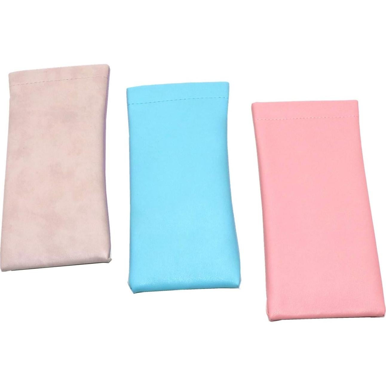 Pack de 3 Fundas de Gafas PU con Cierre Superior