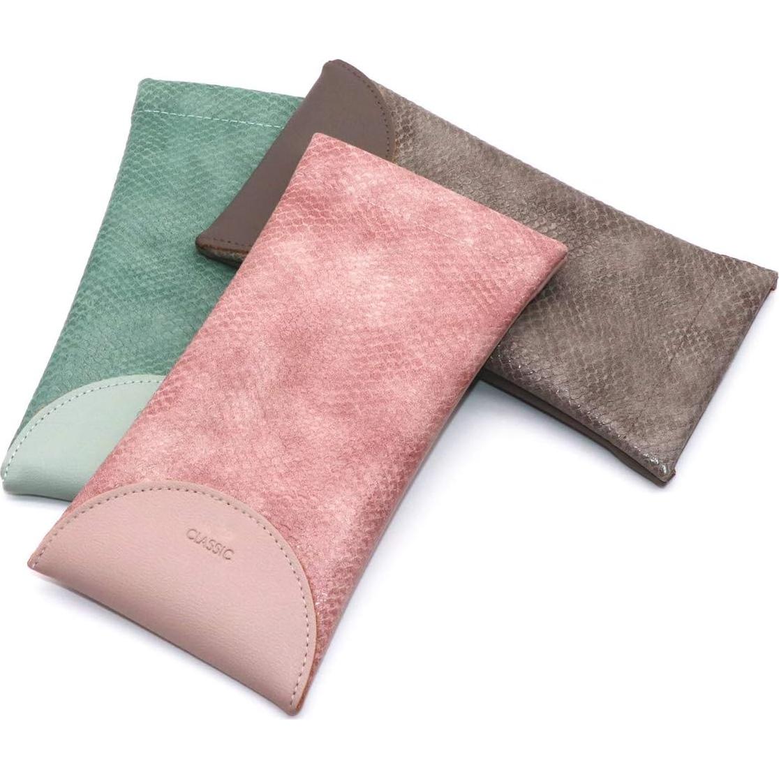 Pack 3 Fundas de Gafas PU con Cierre Superior