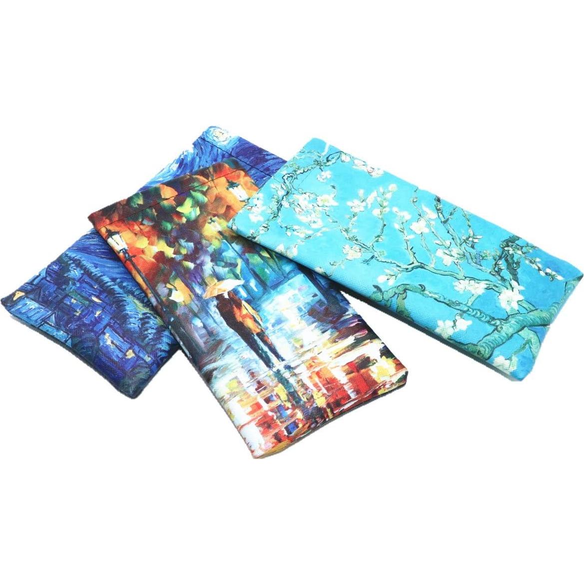 Pack 3 Fundas de Gafas PU con Tapa de Presión 17,15 cm