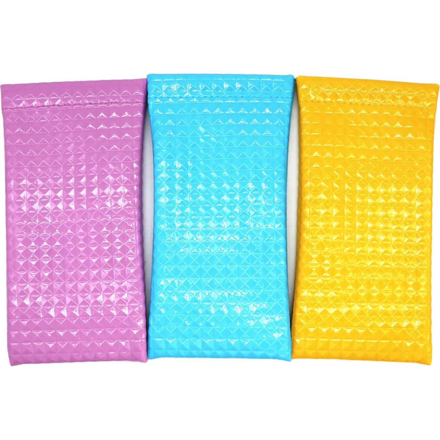 Pack 3 Fundas de Gafas PU con Tapa de Presión 17,15 cm