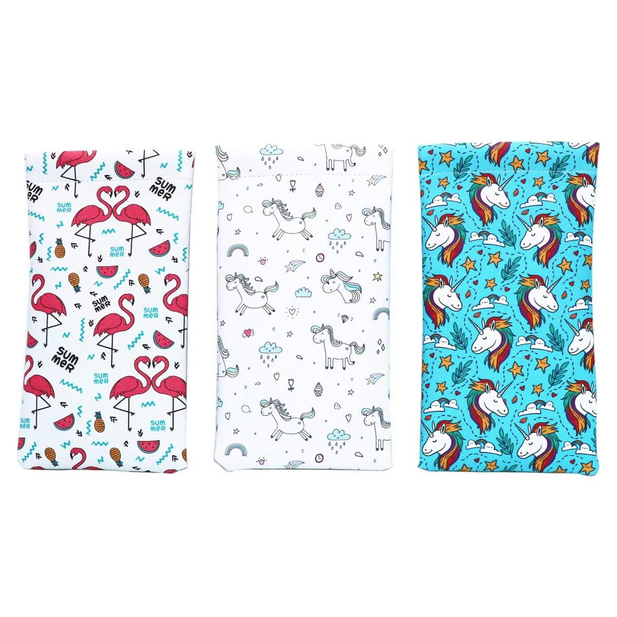 Pack 3 Fundas de Gafas PU con Cierre Superior