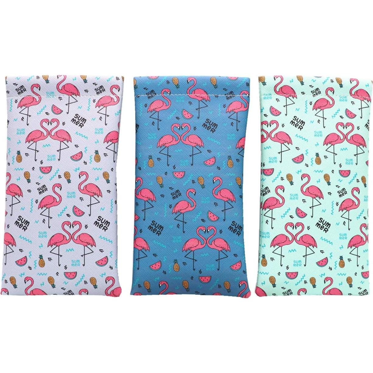 Pack 3 Fundas de Gafas PU con Tapa de Presión