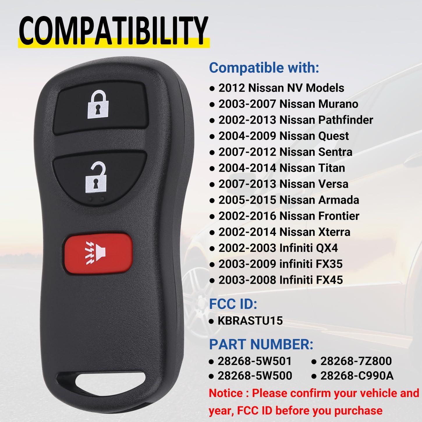 Control Remoto Entrada Sin Llave Vurkcy para Nissan/Infiniti