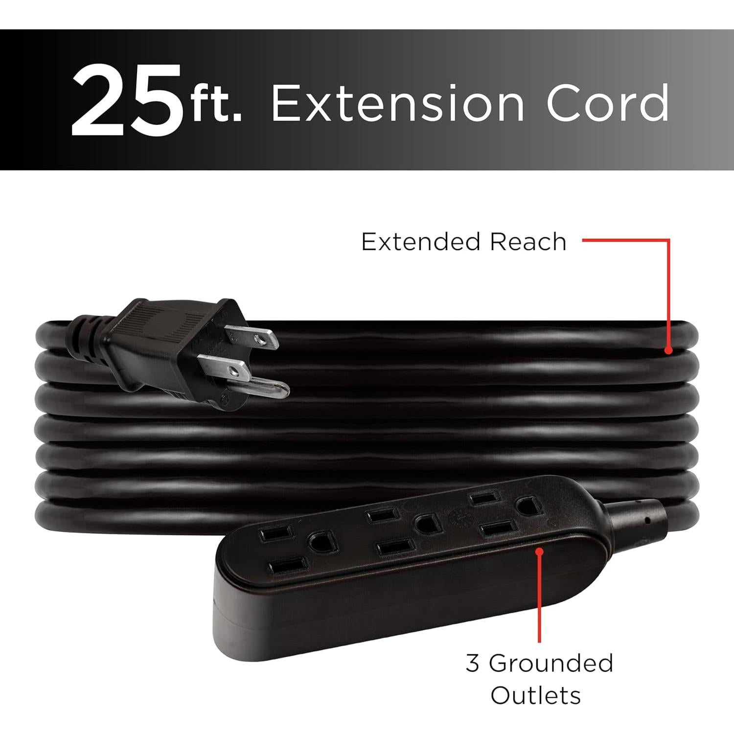 Cable de Extensión UltraPro 7,62 m 3 Salidas Negro
