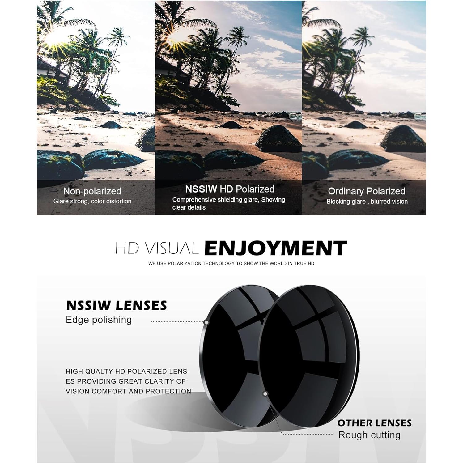 Gafas de Sol Polarizadas NSSIW para Hombres UV Protección