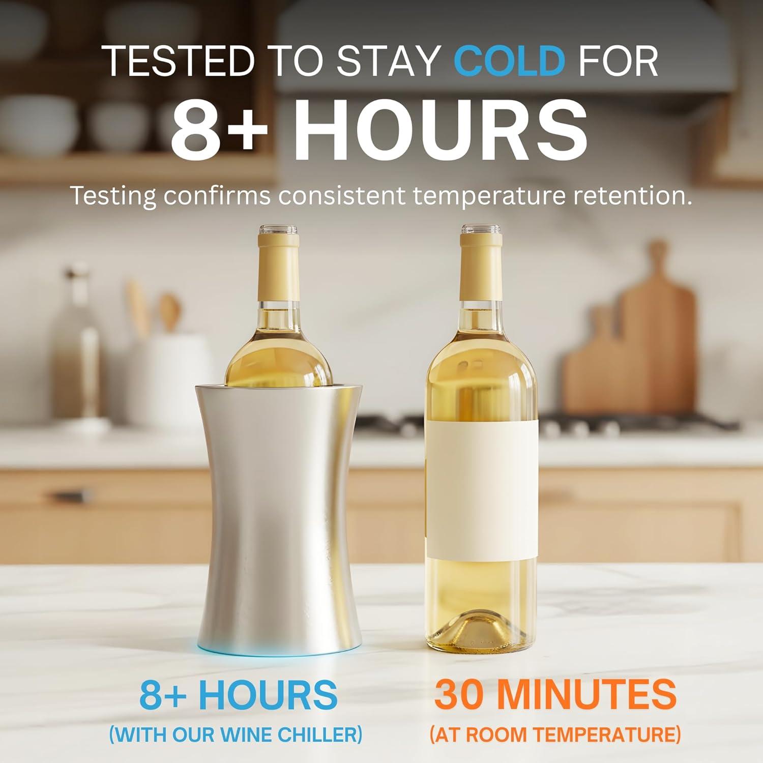 Enfriador de Vino Portátil JennLee Acero Inoxidable 750ml