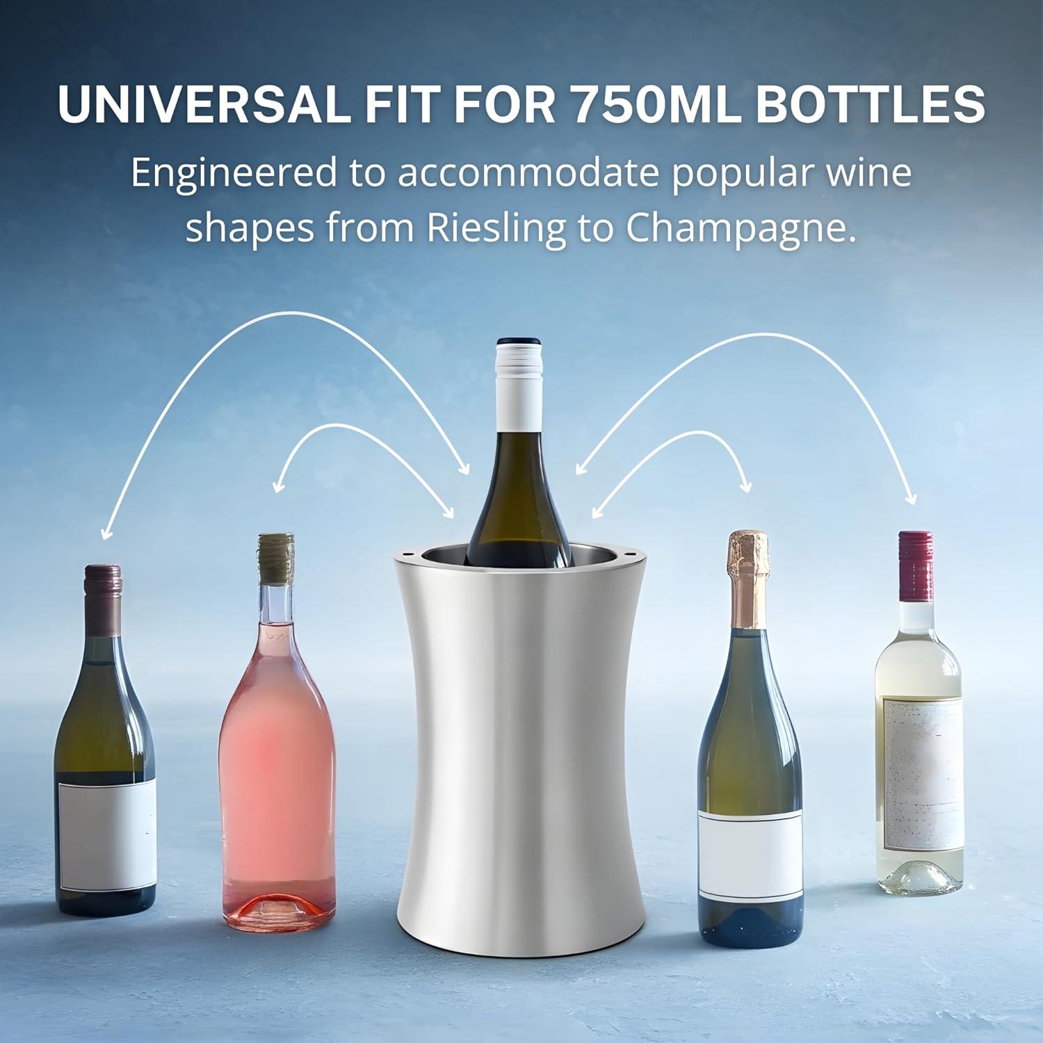 Enfriador de Vino Portátil JennLee Acero Inoxidable 750ml