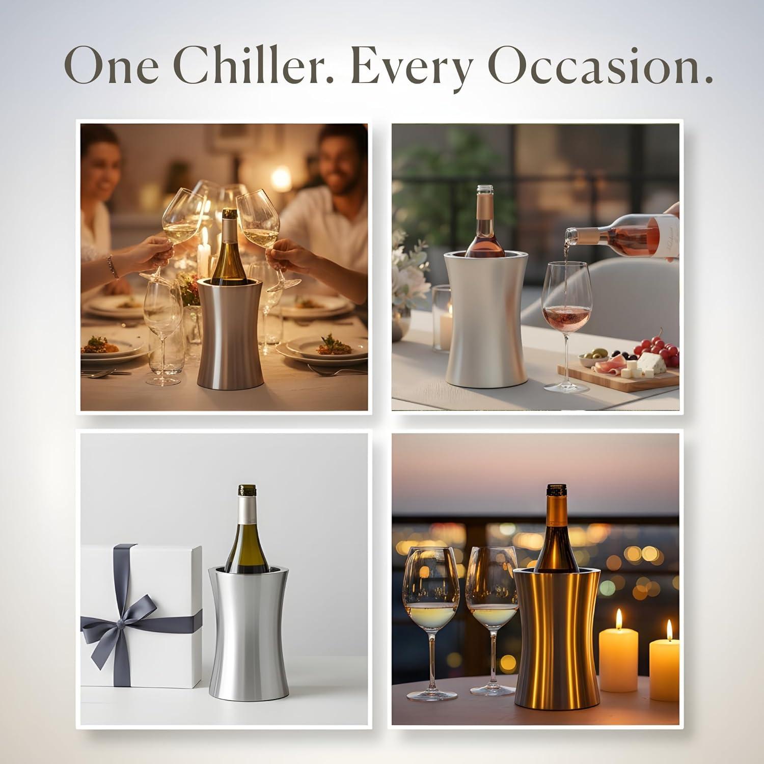 Enfriador de Vino Portátil JennLee Acero Inoxidable 750ml