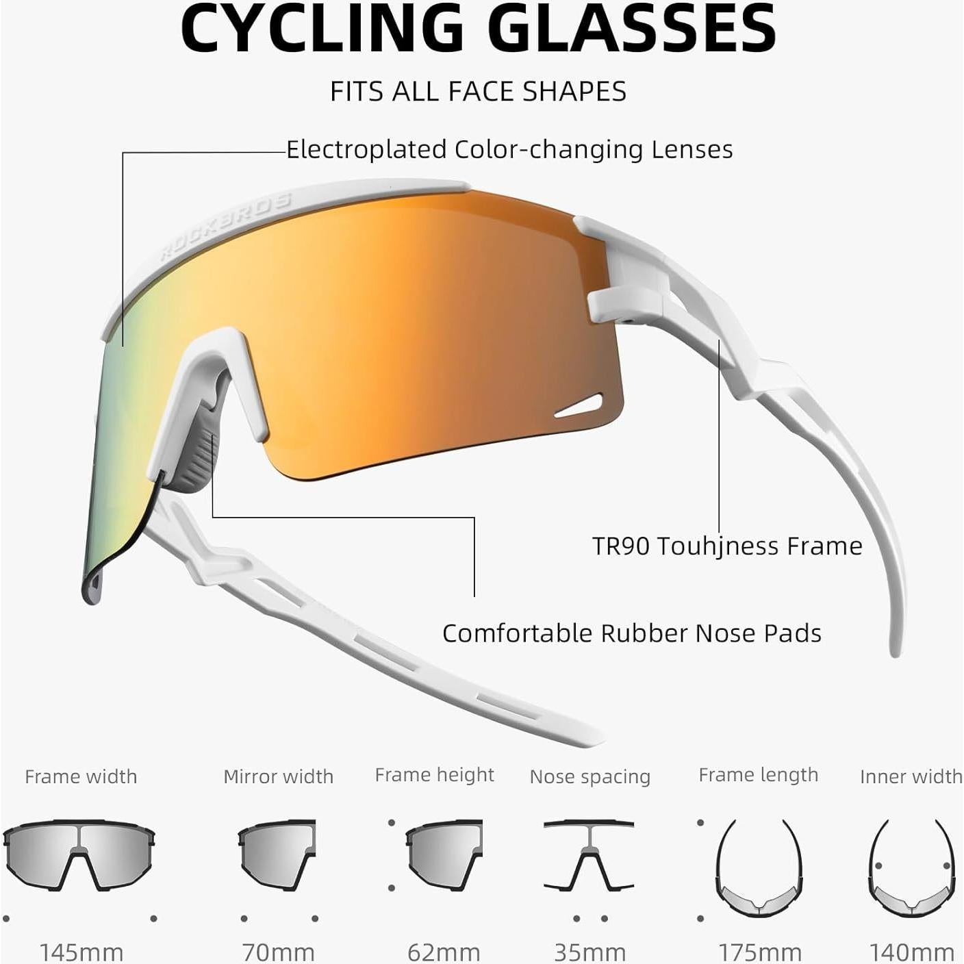 Gafas de Ciclismo ROCKBROS UV Cambiante Color Viento Arena