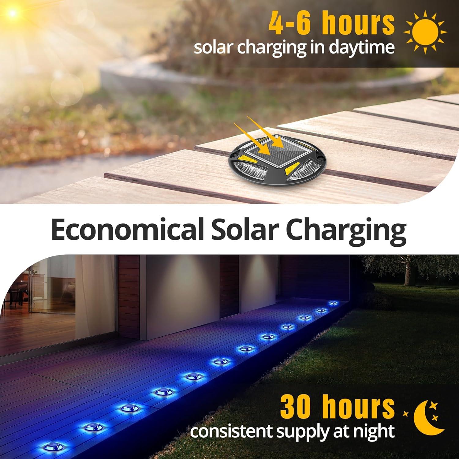 Luces Solares Exteriores IP68 12 Pzs Azul/Blanco KF09A