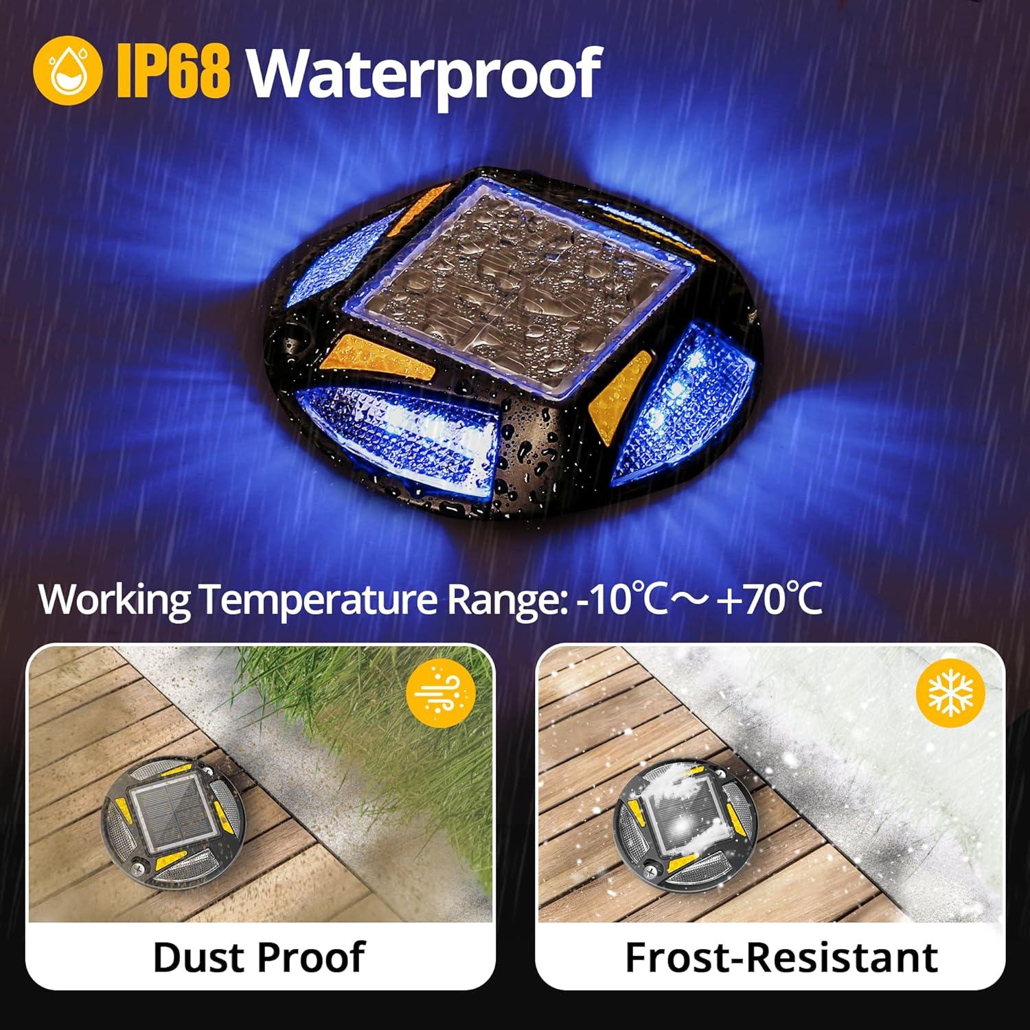 Luces Solares Exteriores IP68 12 Pzs Azul/Blanco KF09A