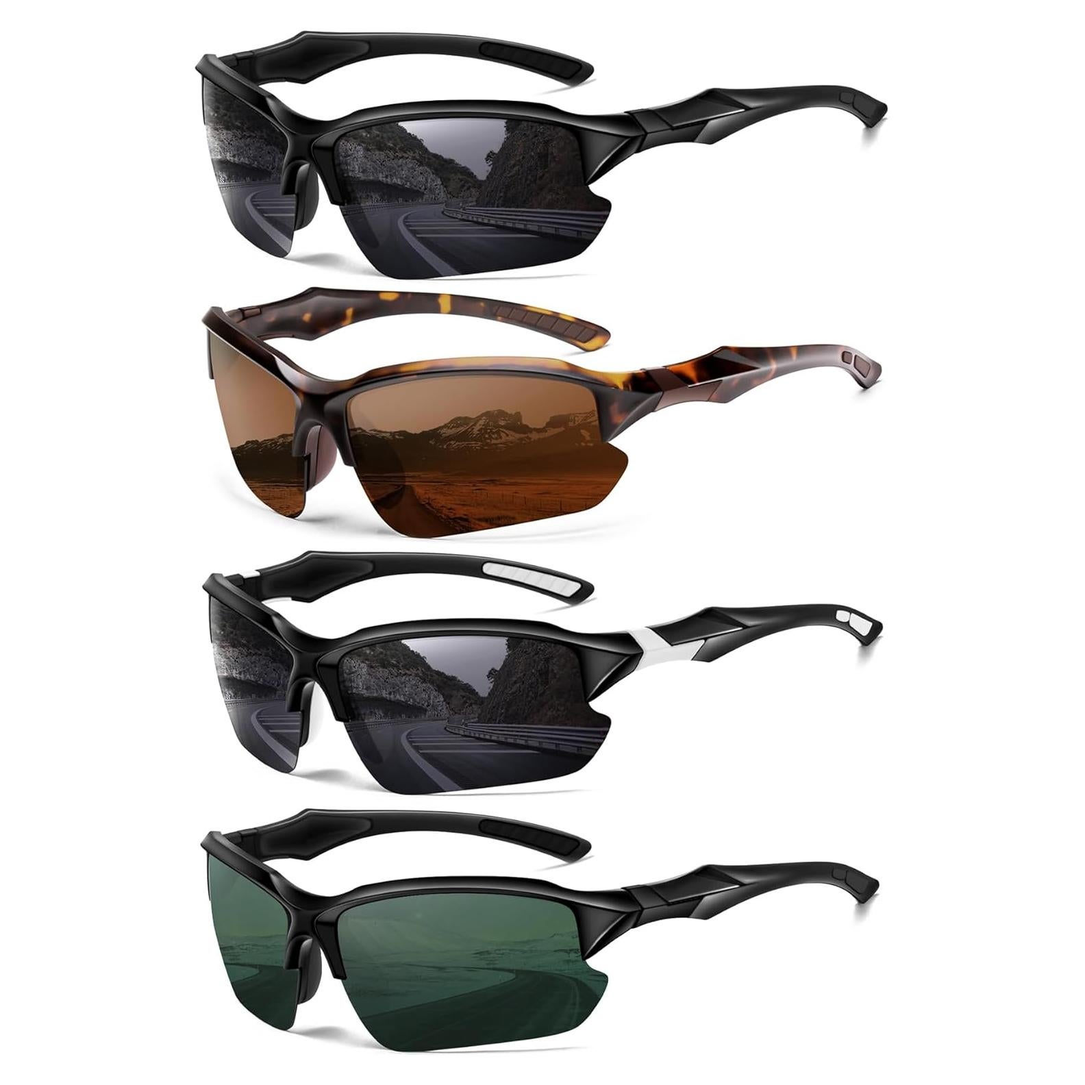 Gafas de sol deportivas DioKiw UV protección hombres 4pcs