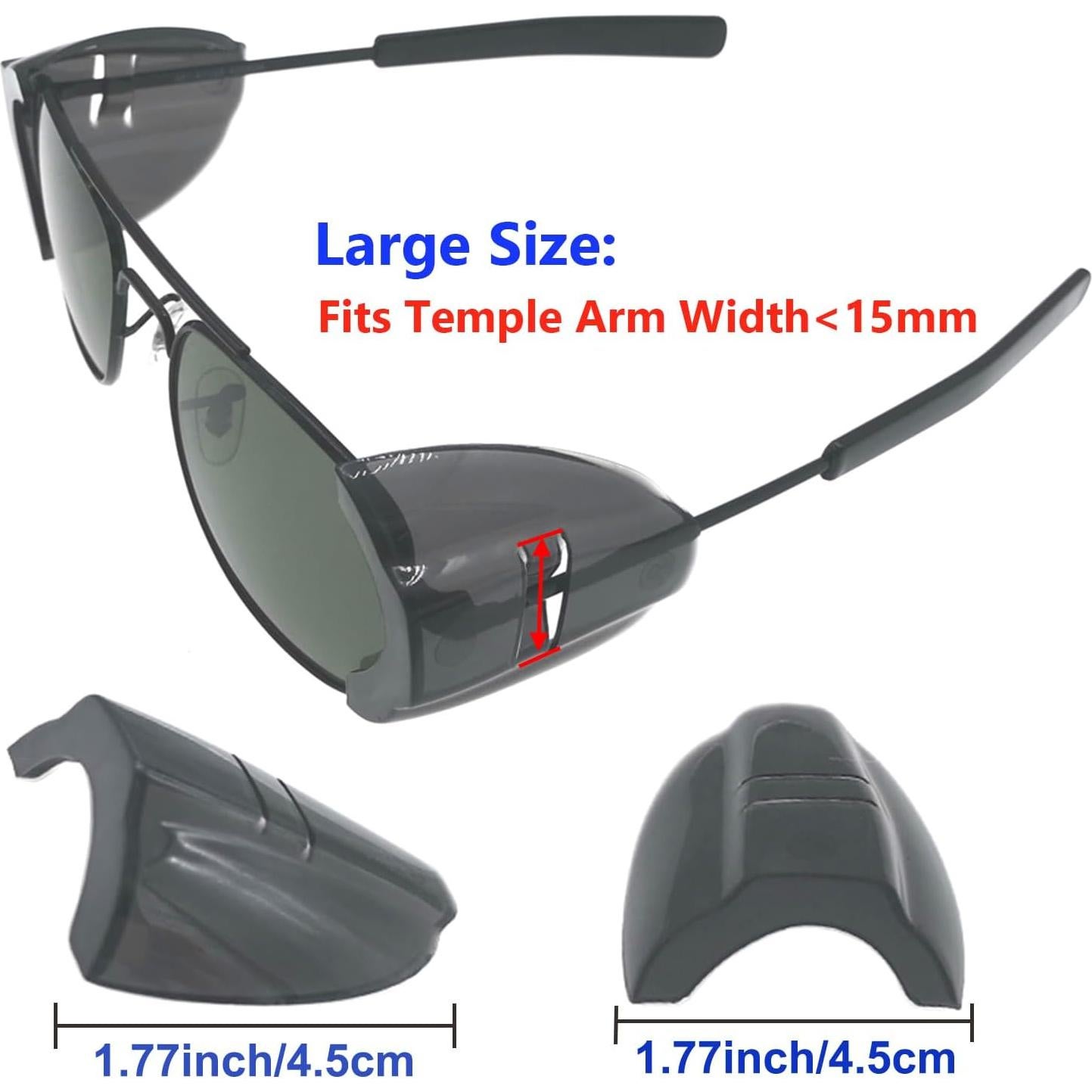 Protectores Laterales para Gafas KONEWONG 2 Pares Negros