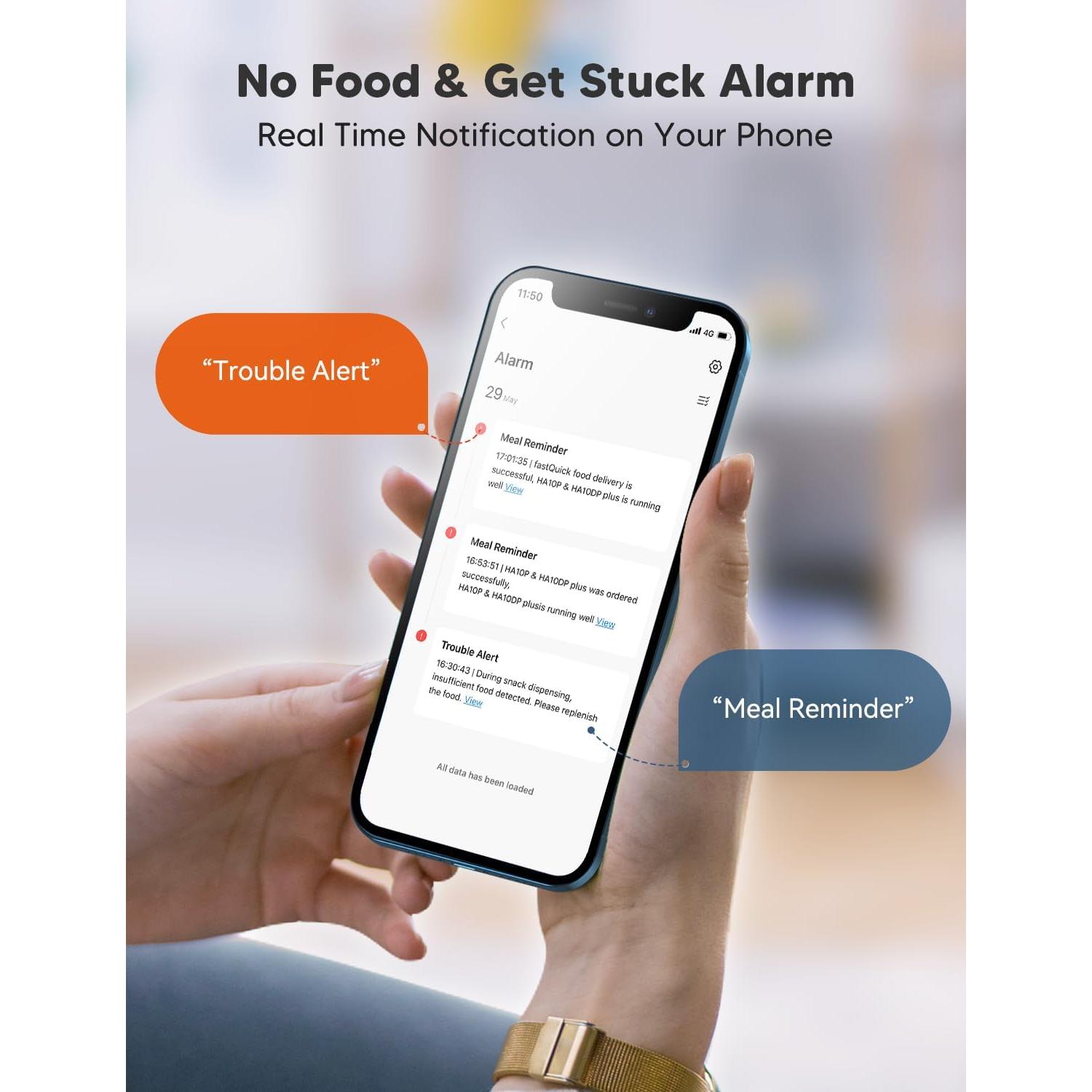 Comedero Automático WOPET para Gatos y Perros 6L WiFi