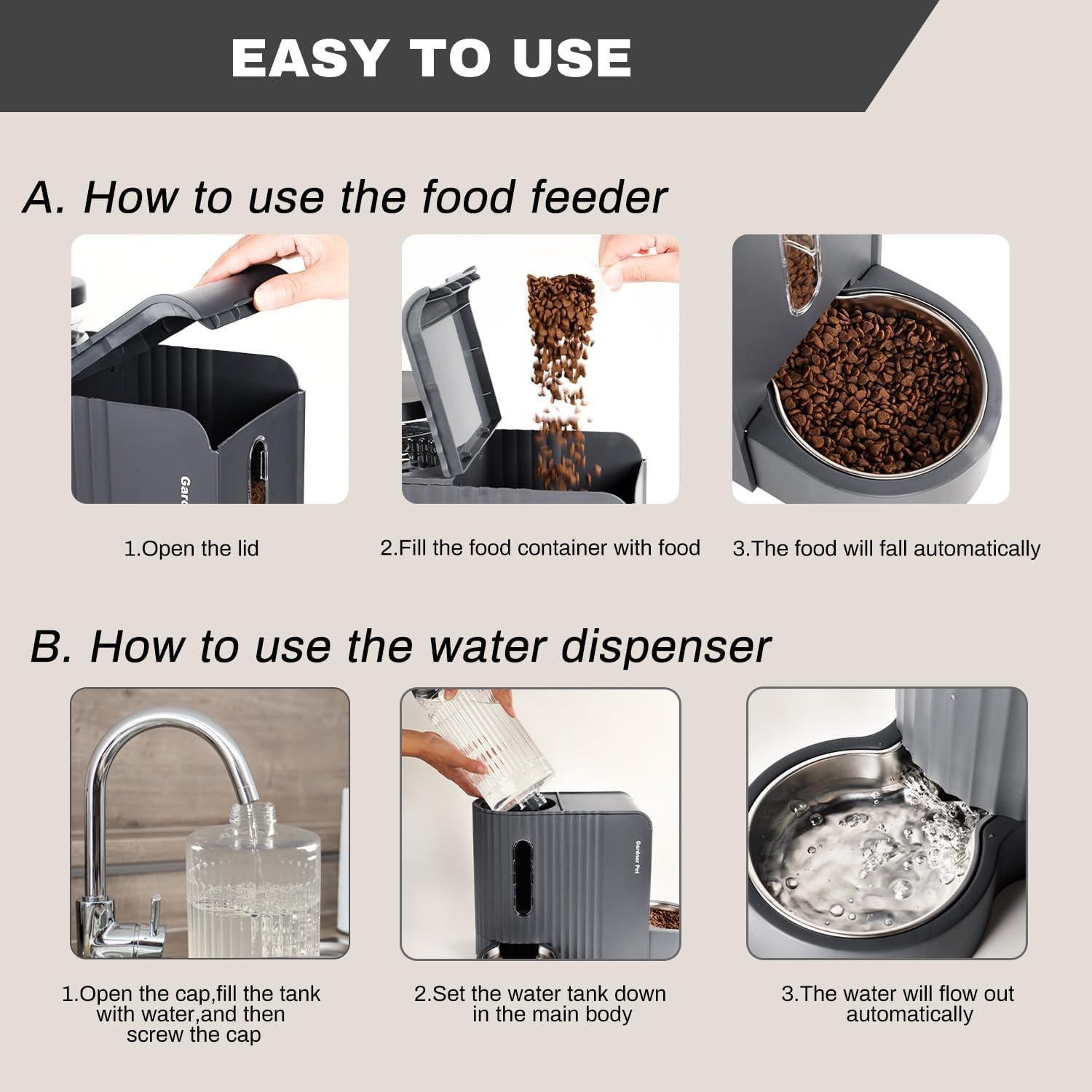 Dispensador Automático de Comida y Agua Gardner Pet 3L