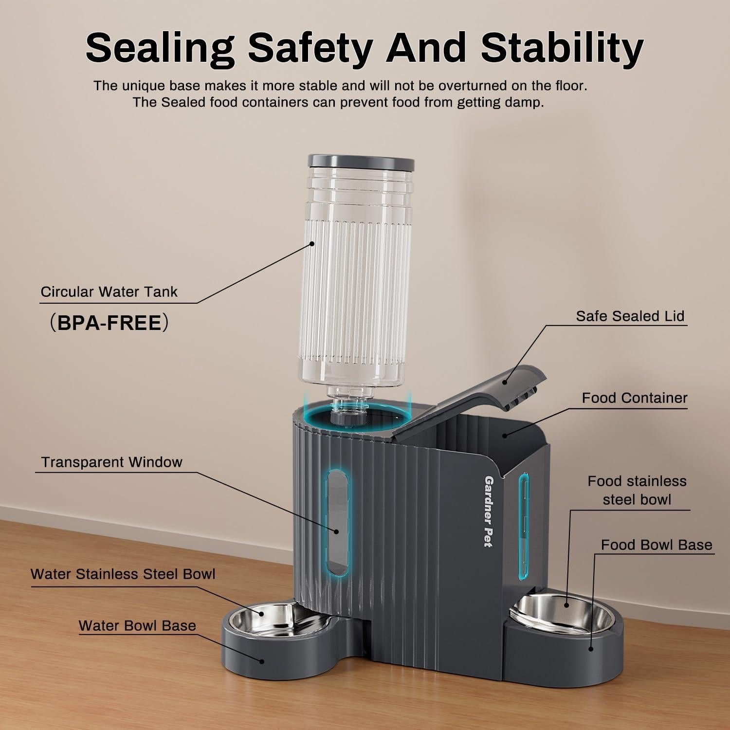 Dispensador Automático de Comida y Agua Gardner Pet 3L