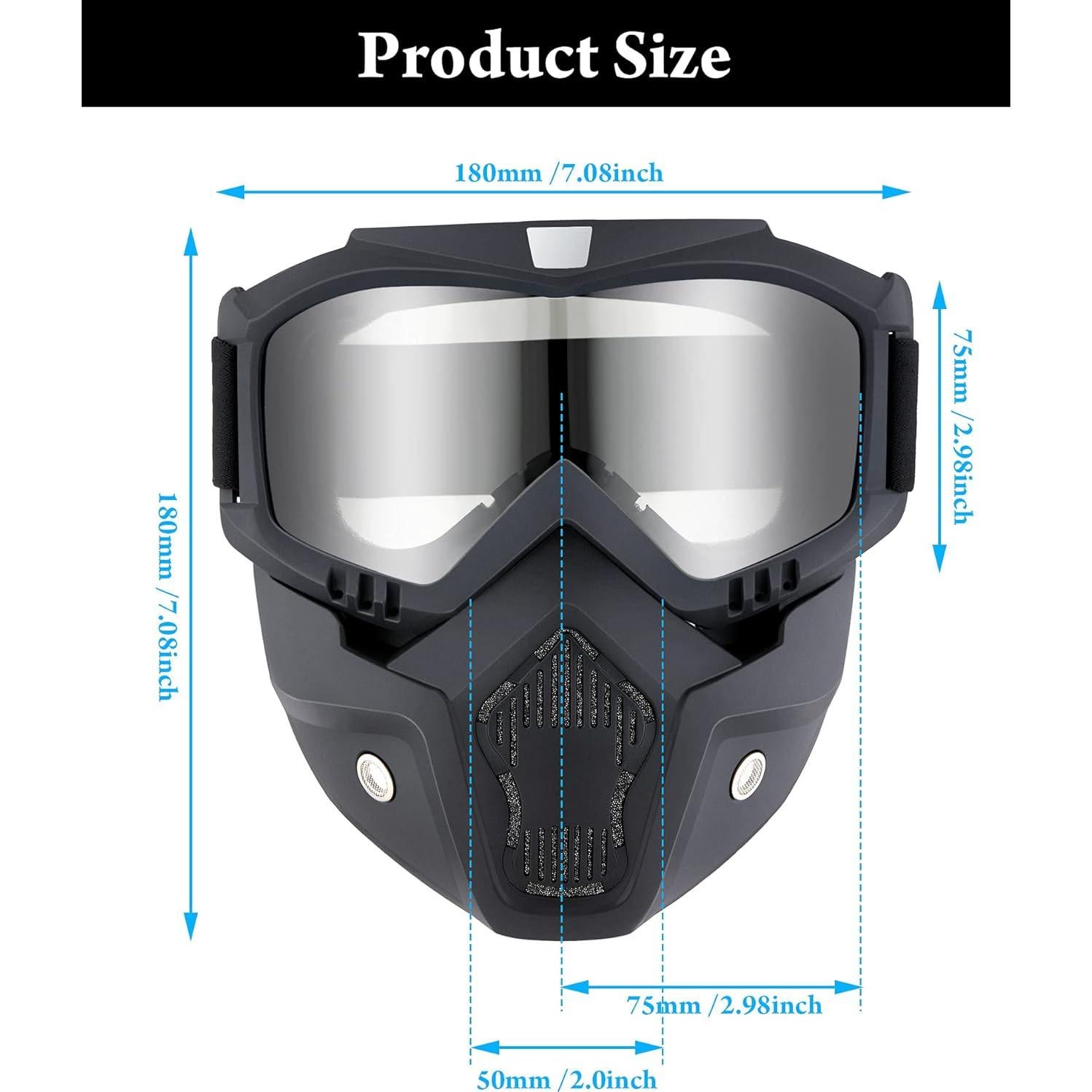 Gafas de Motocicleta Frienda con Casco y Cubierta Facial