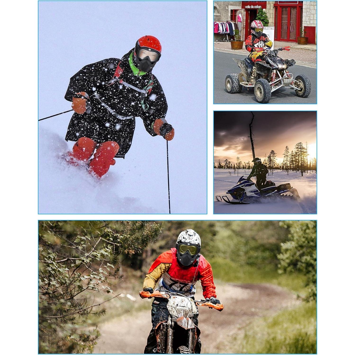 Gafas de Motocicleta Frienda con Casco y Cubierta Facial