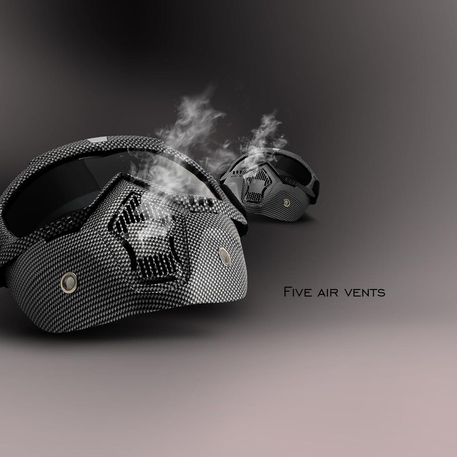 Gafas de Motocicleta GGBuy con Máscara Facial Removible