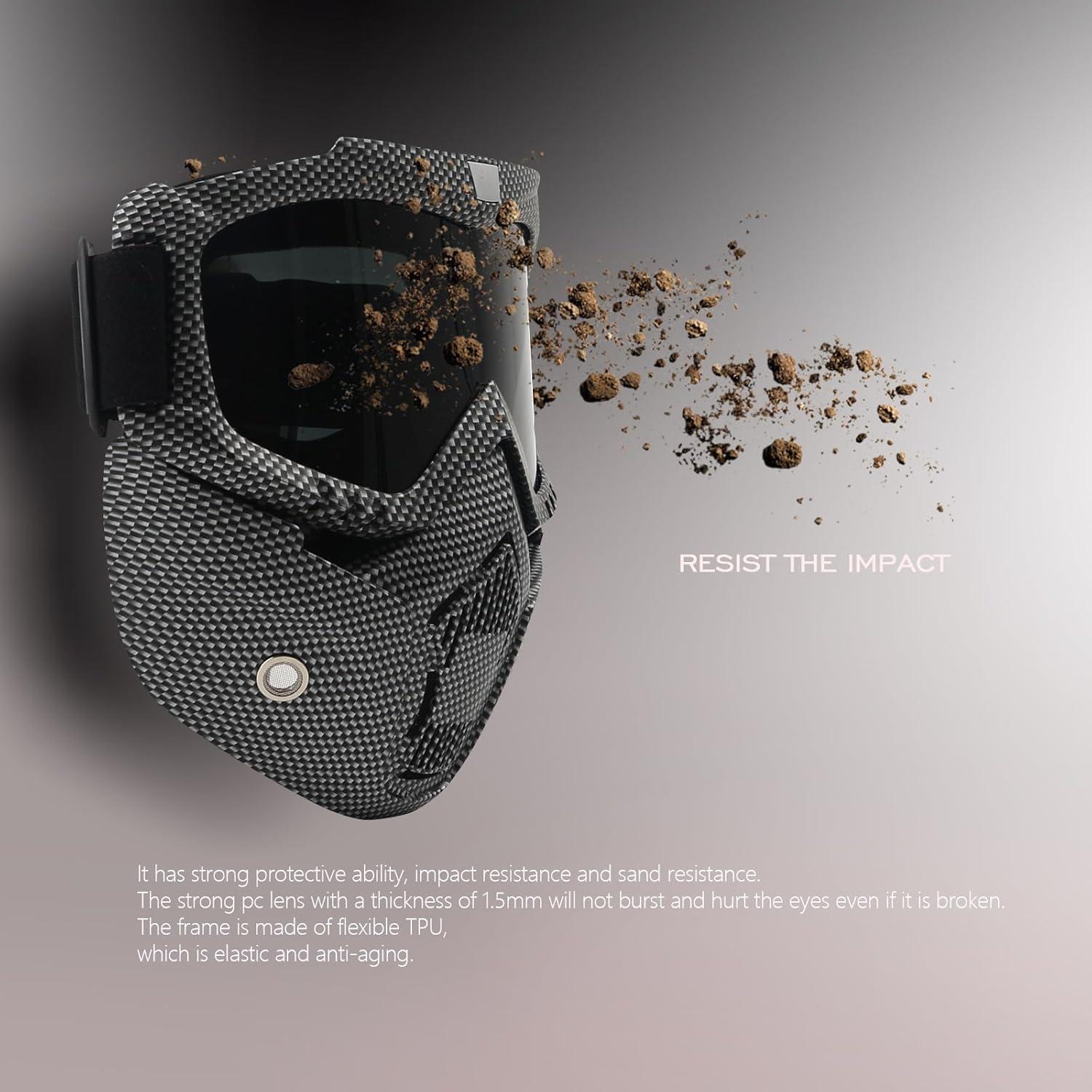 Gafas de Motocicleta GGBuy con Máscara Facial Removible