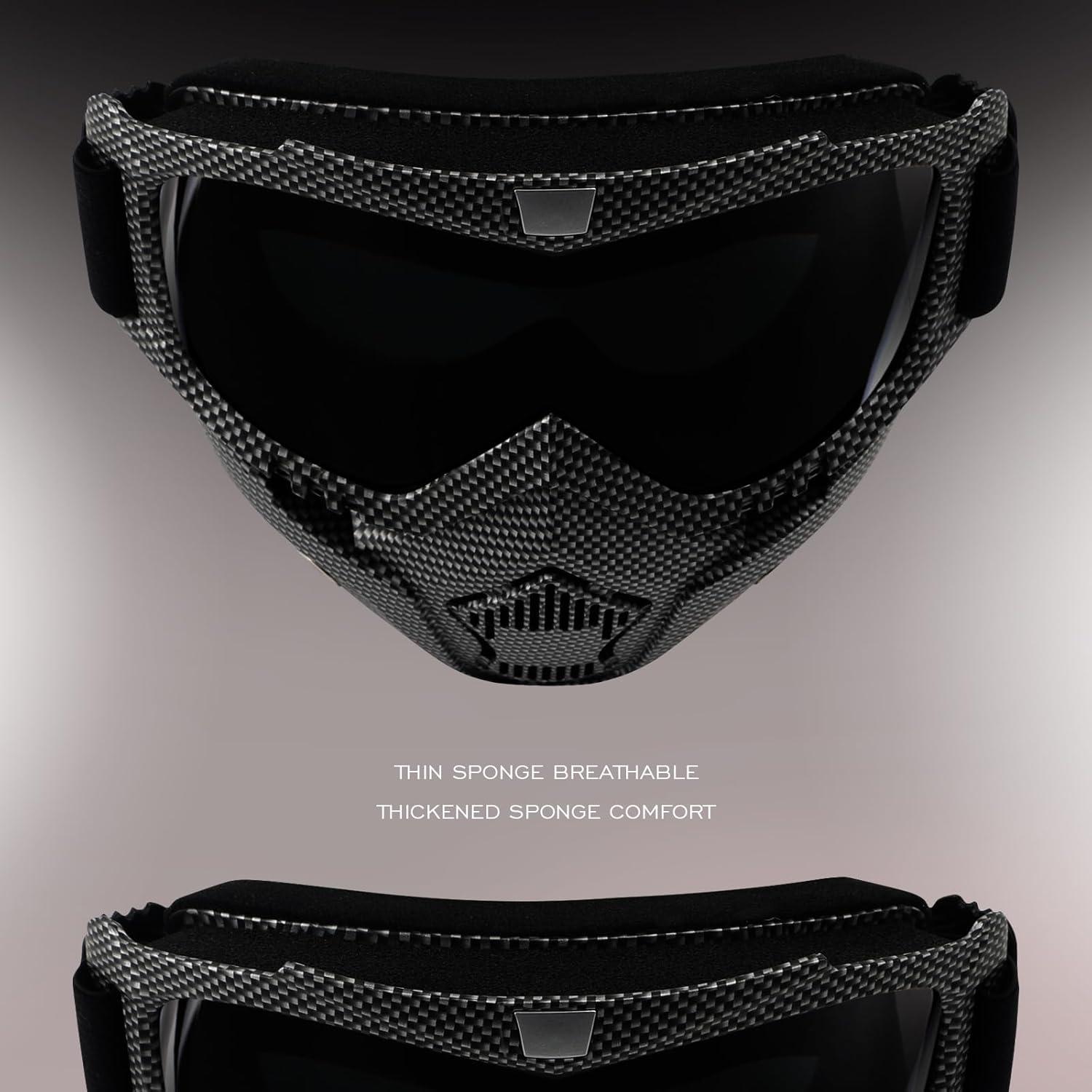 Gafas de Motocicleta GGBuy con Máscara Facial Removible