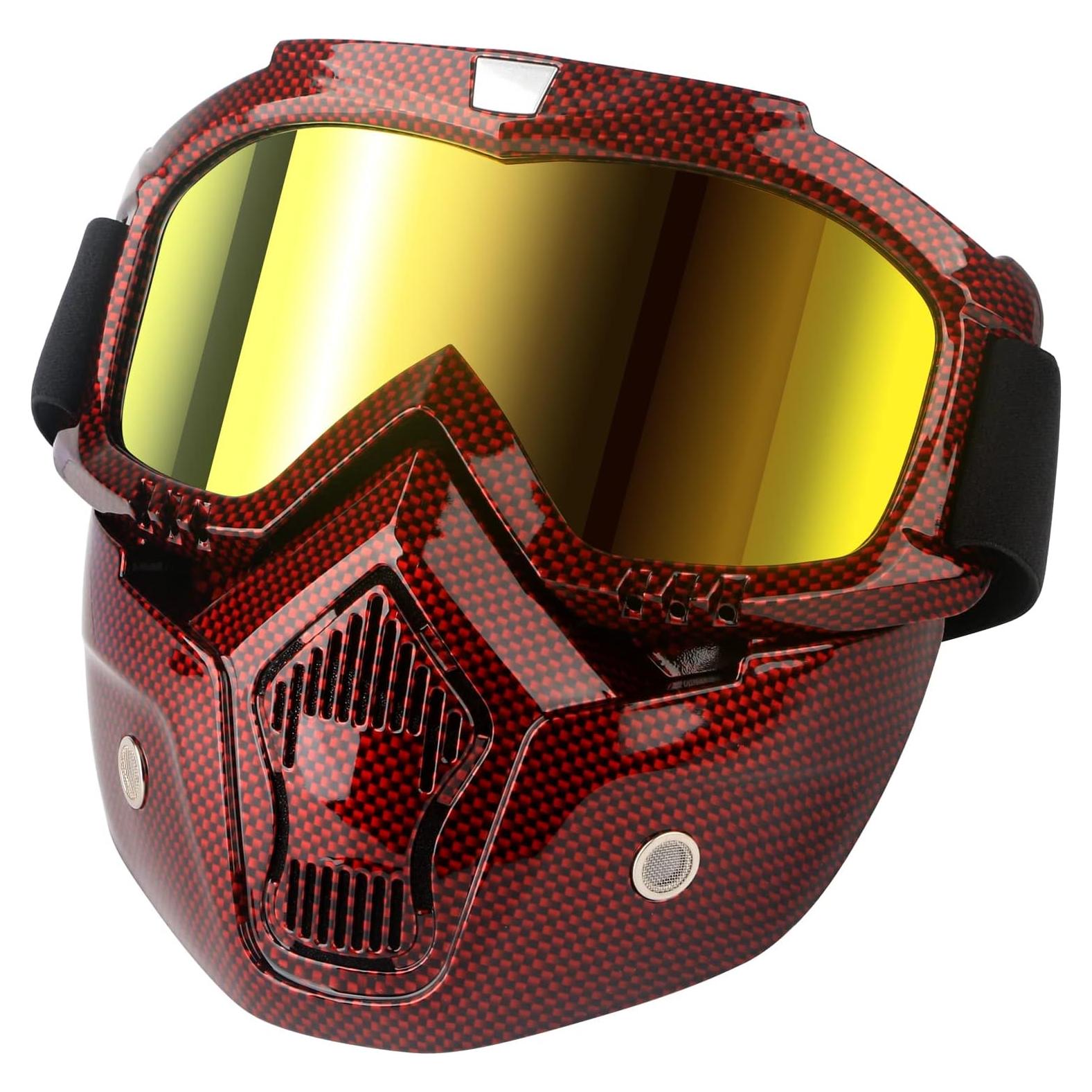 Gafas de Moto GGBuy con Máscara Facial Removible Antivaho