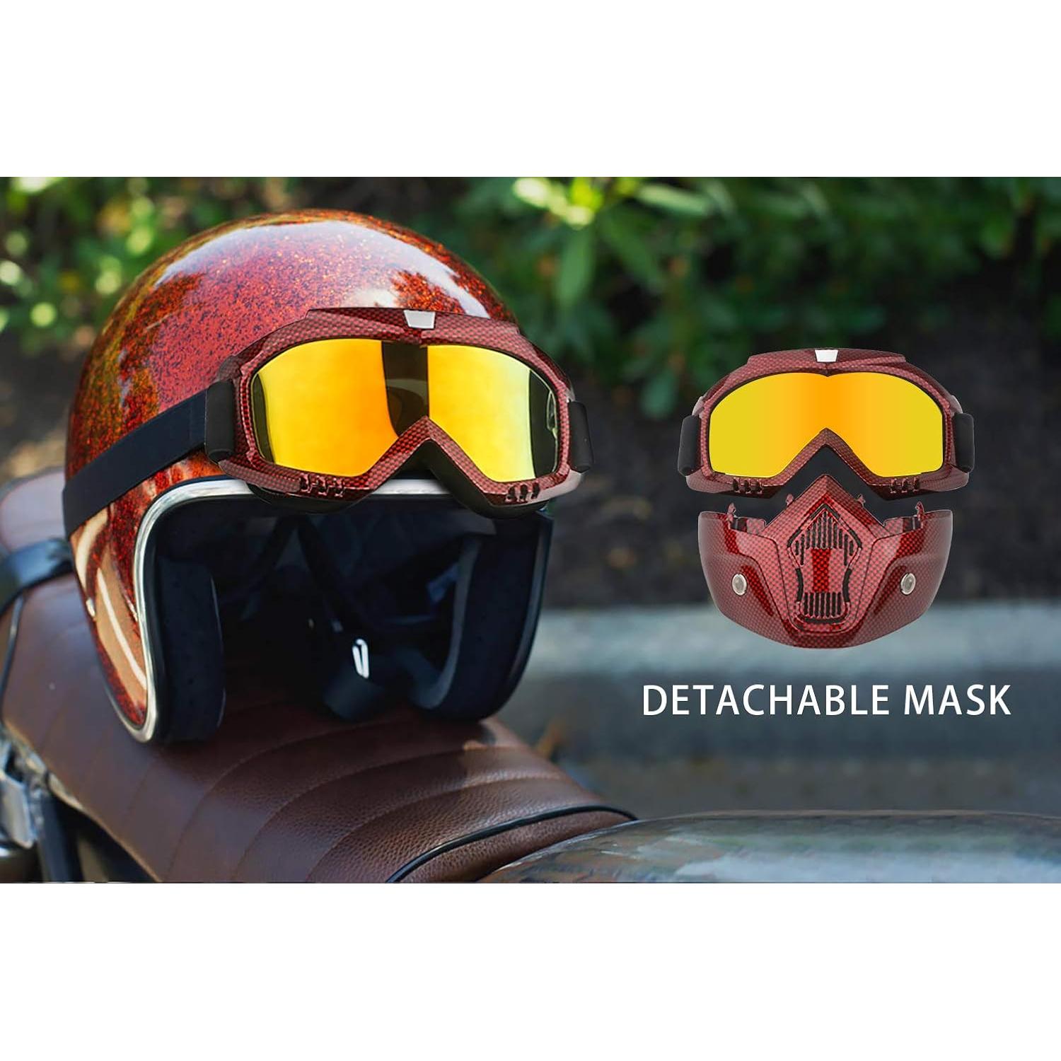 Gafas de Moto GGBuy con Máscara Facial Removible Antivaho