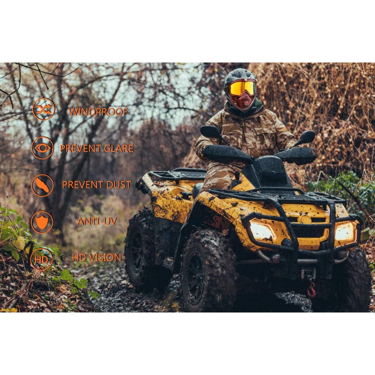 Gafas de Moto GGBuy con Máscara Facial Removible Antivaho