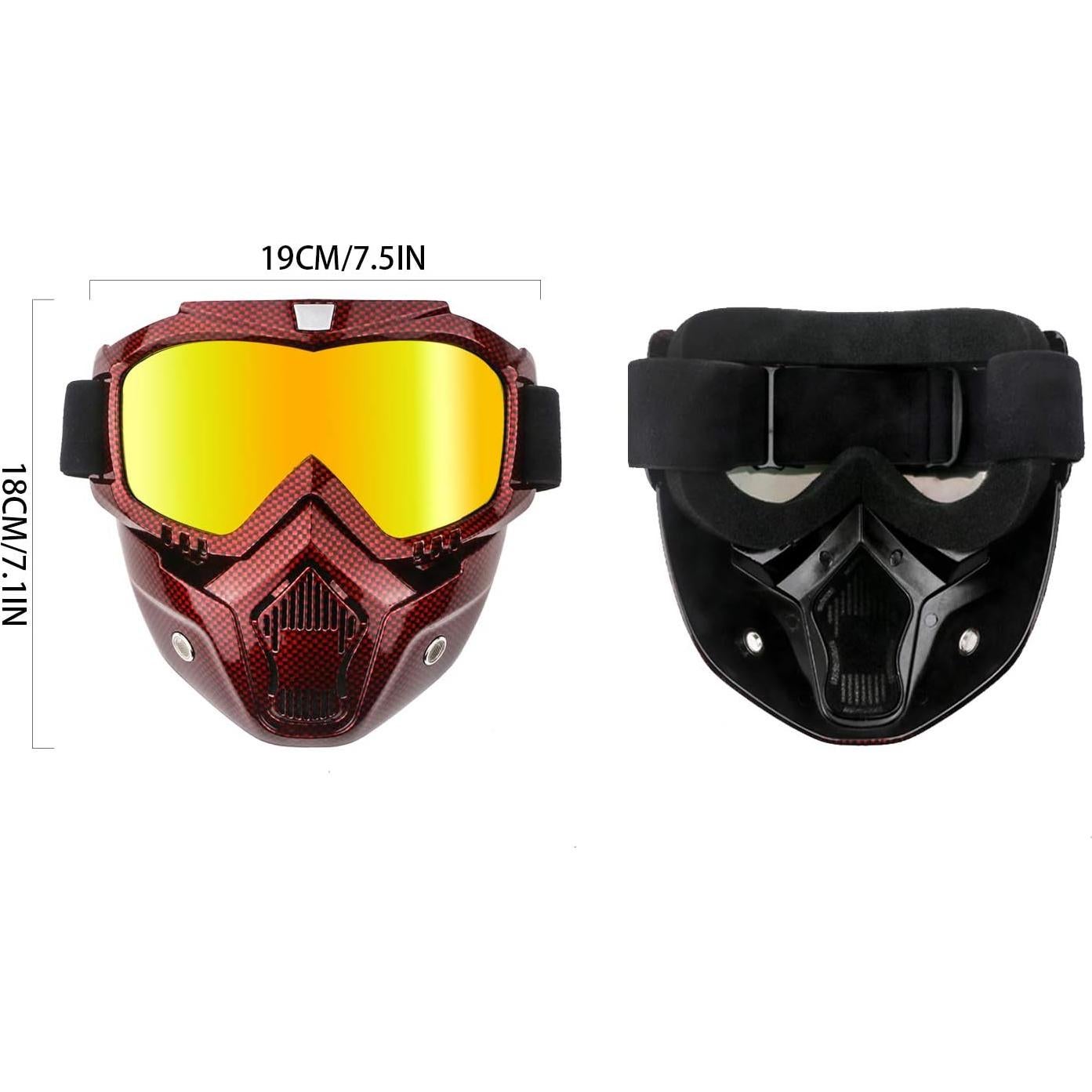 Gafas de Moto GGBuy con Máscara Facial Removible Antivaho