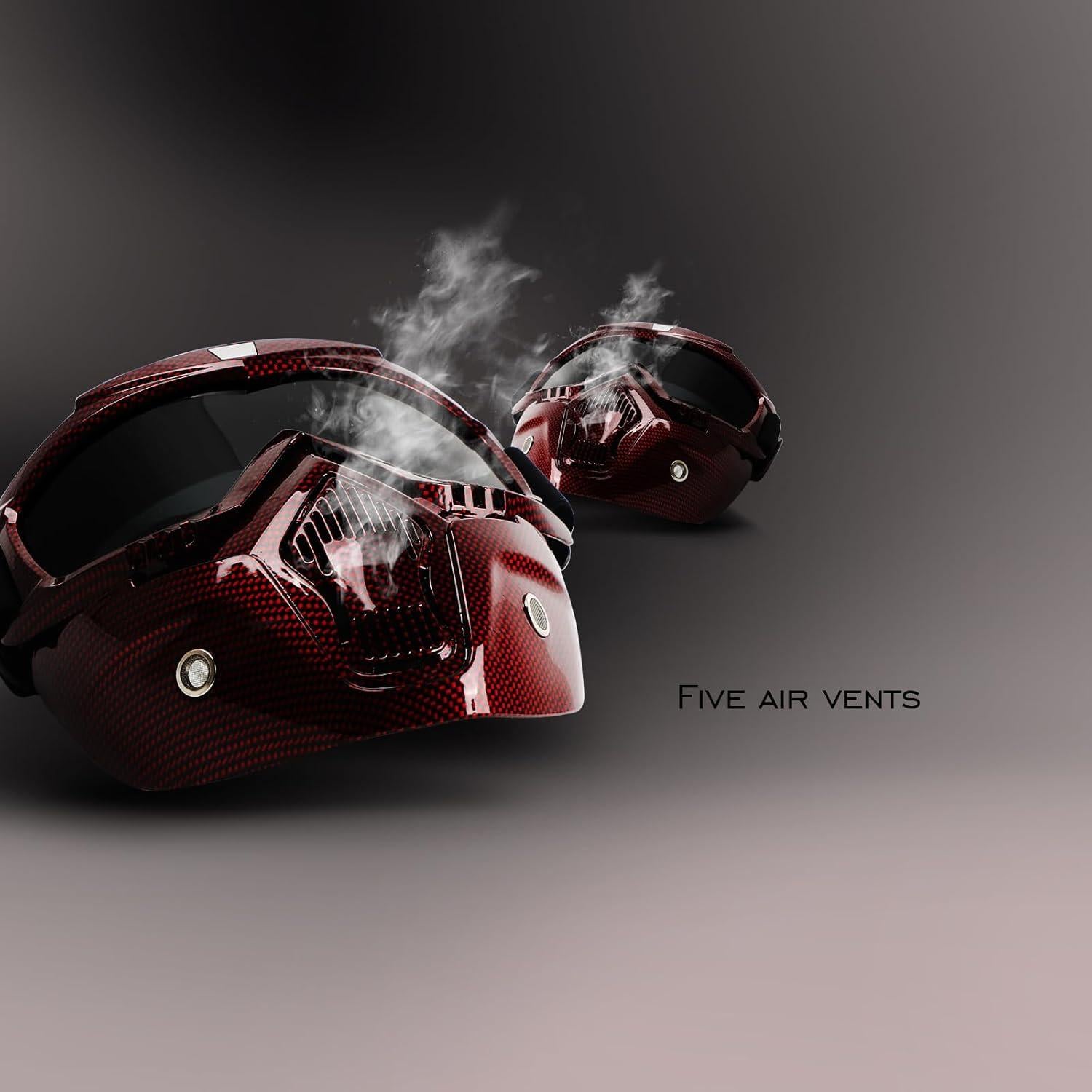 Gafas de Motocicleta GGBuy con Máscara Facial Removible