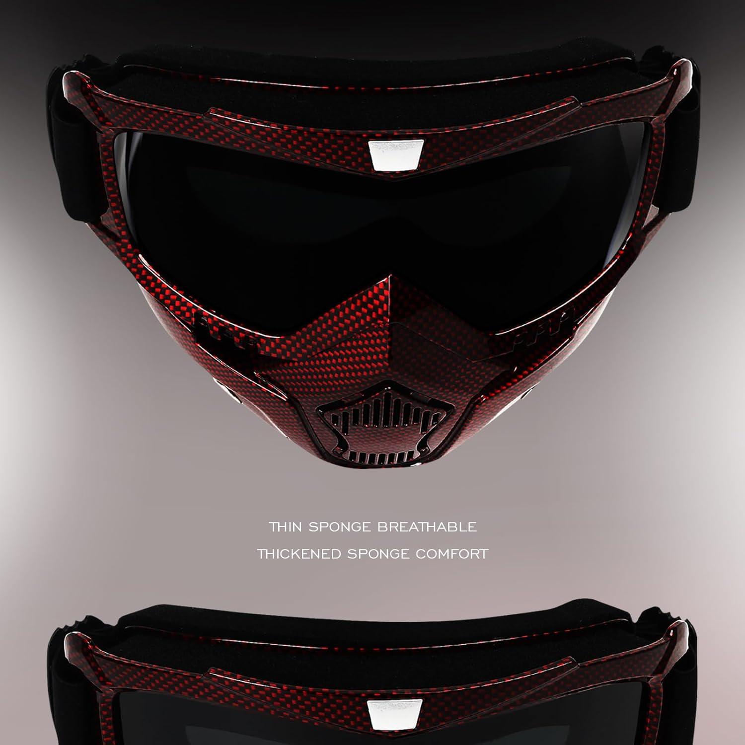 Gafas de Motocicleta GGBuy con Máscara Facial Removible